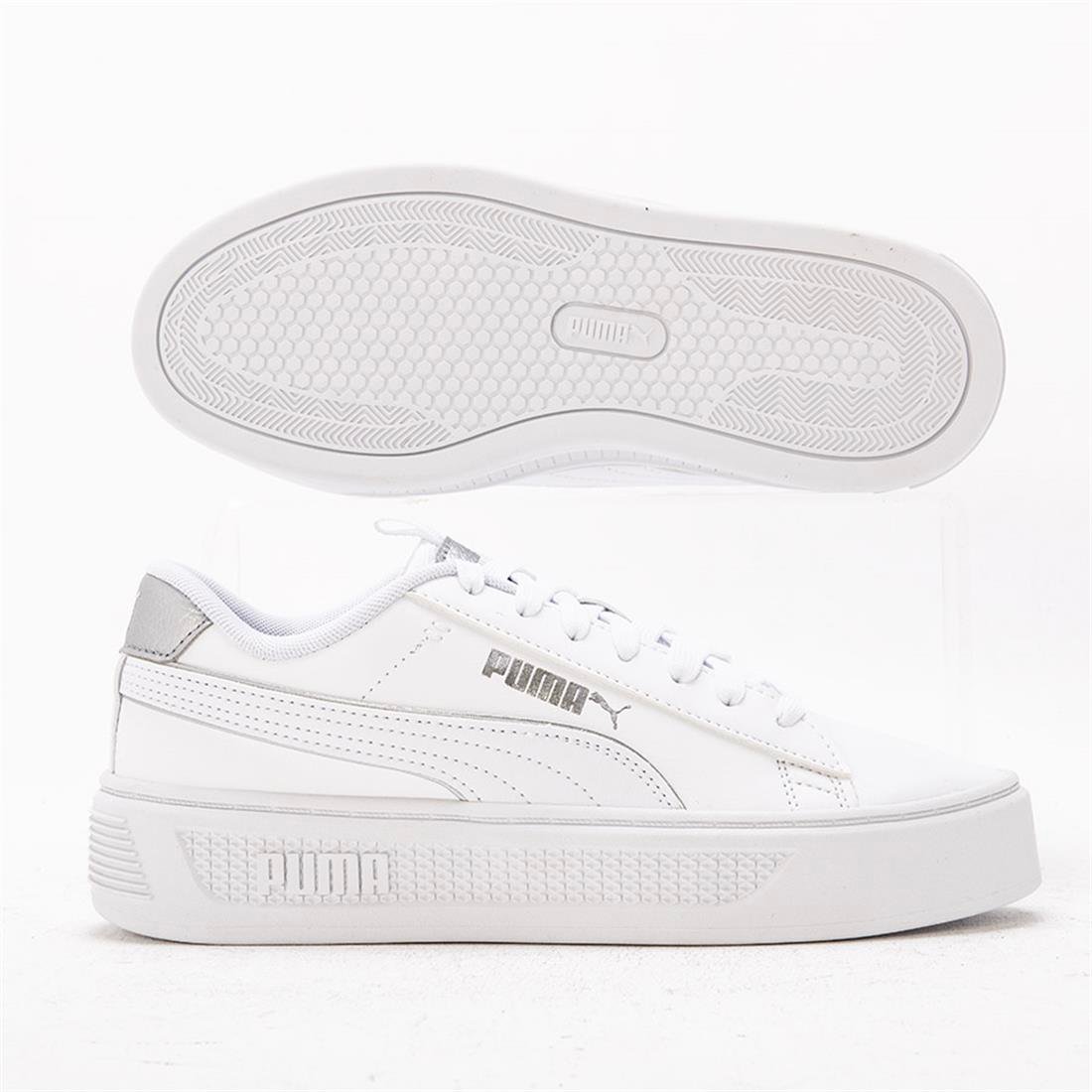 Puma Smash Platform V3 Pop Up Kadın Beyaz Spor Ayakkabı 392504-02