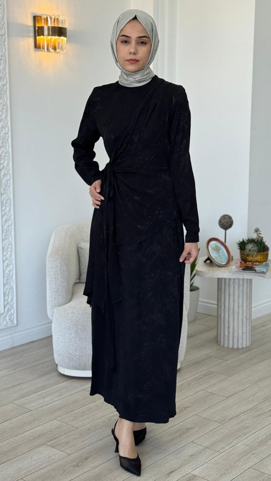 Almarwah 2 Parçalı Desenli Elbise 905008