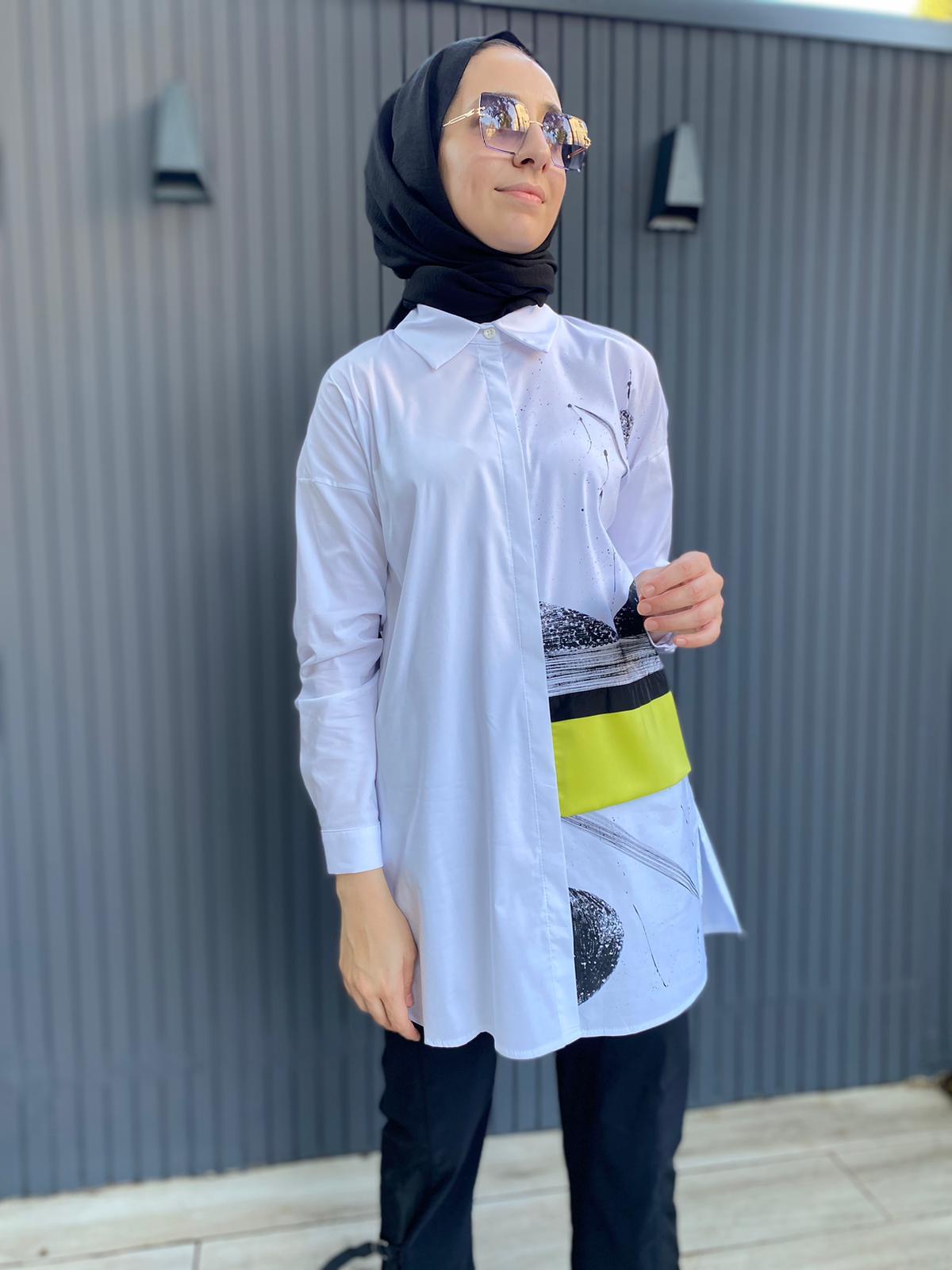 Almarwah Baskılı Gömlek Yeşil 101901