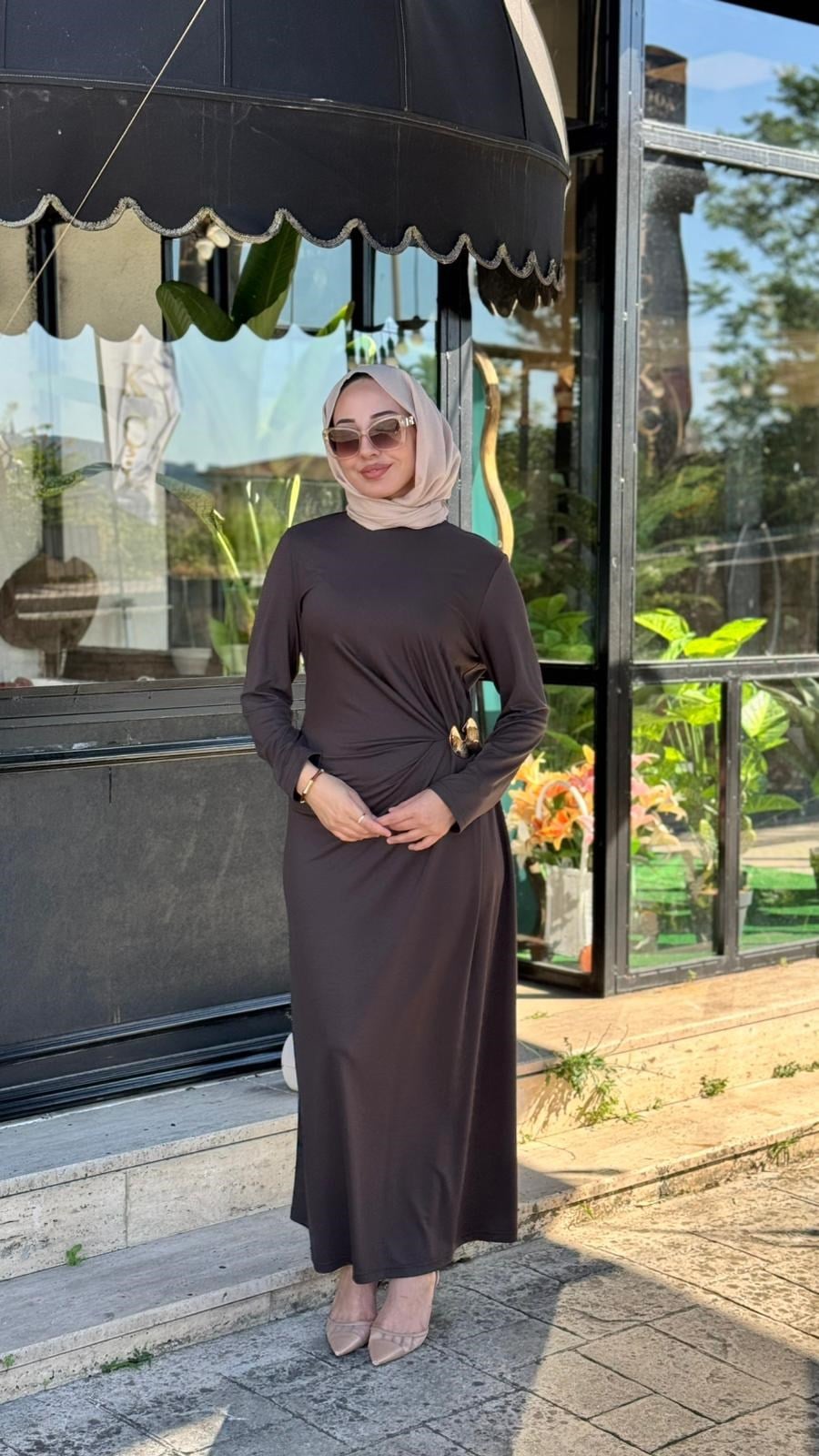 Almarwah Broş Detaylı Abiye Elbise 303920