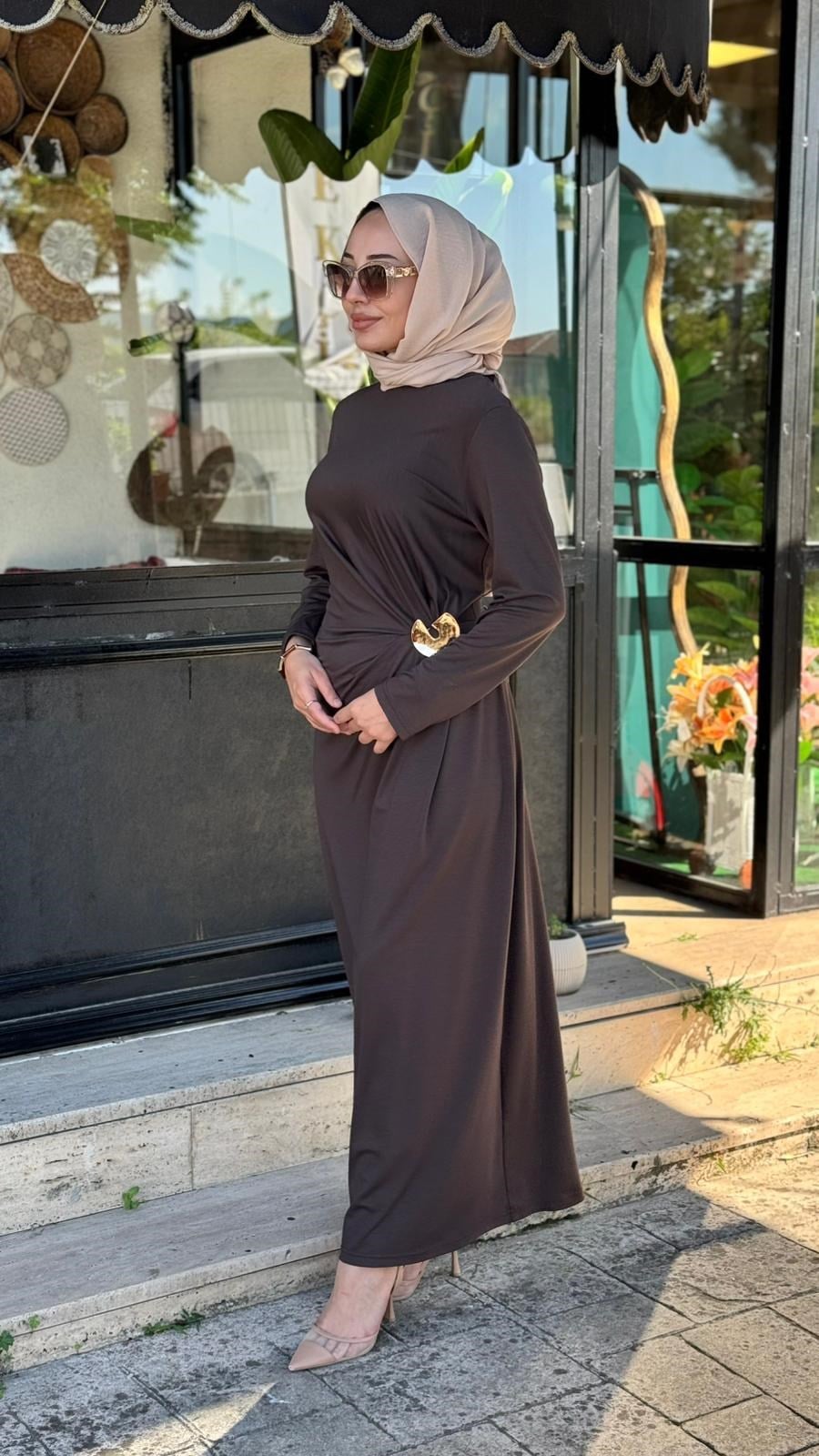 Almarwah Broş Detaylı Abiye Elbise 303920