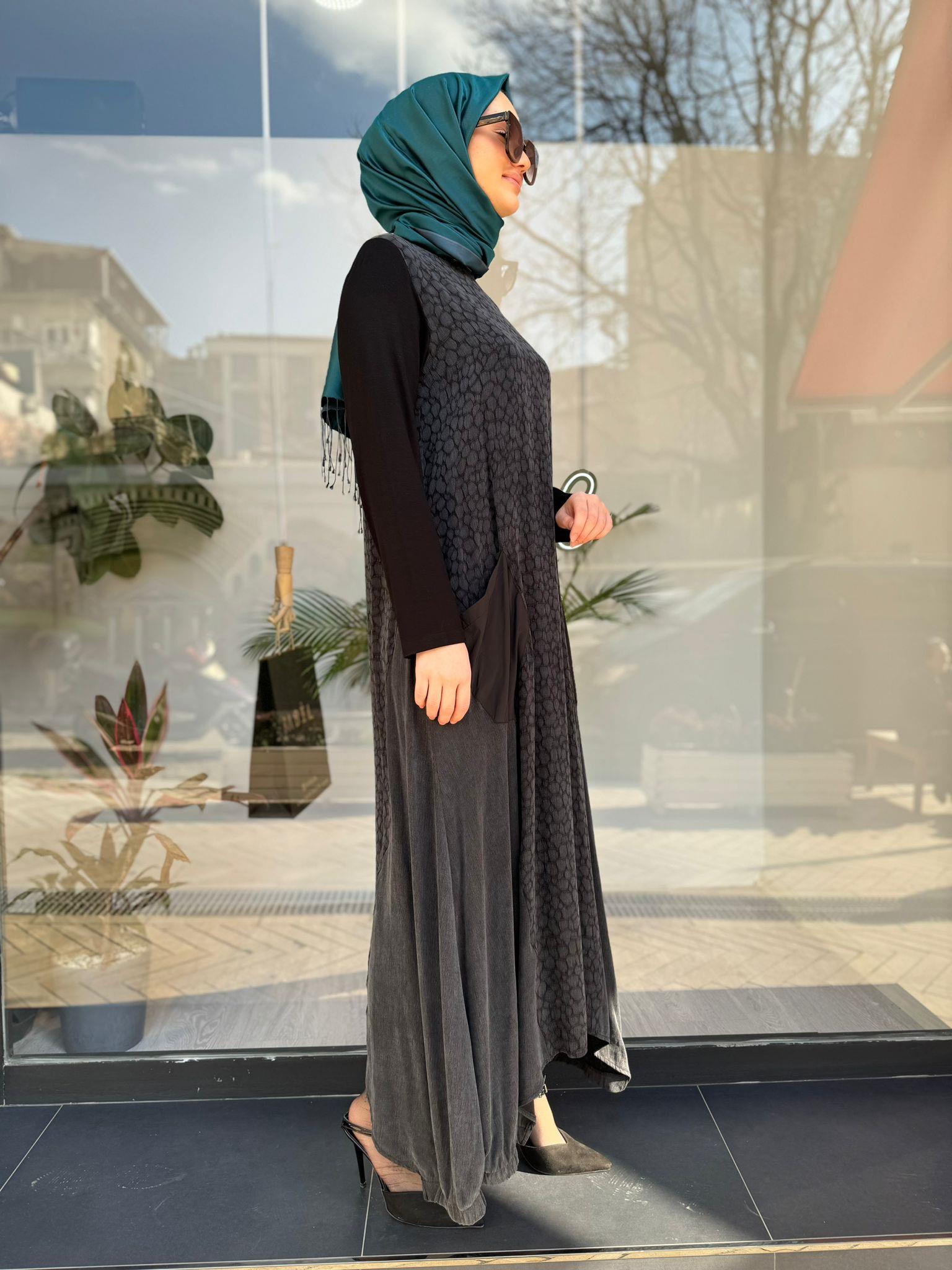Almarwah Cepli Cupro Elbise Siyah 303680