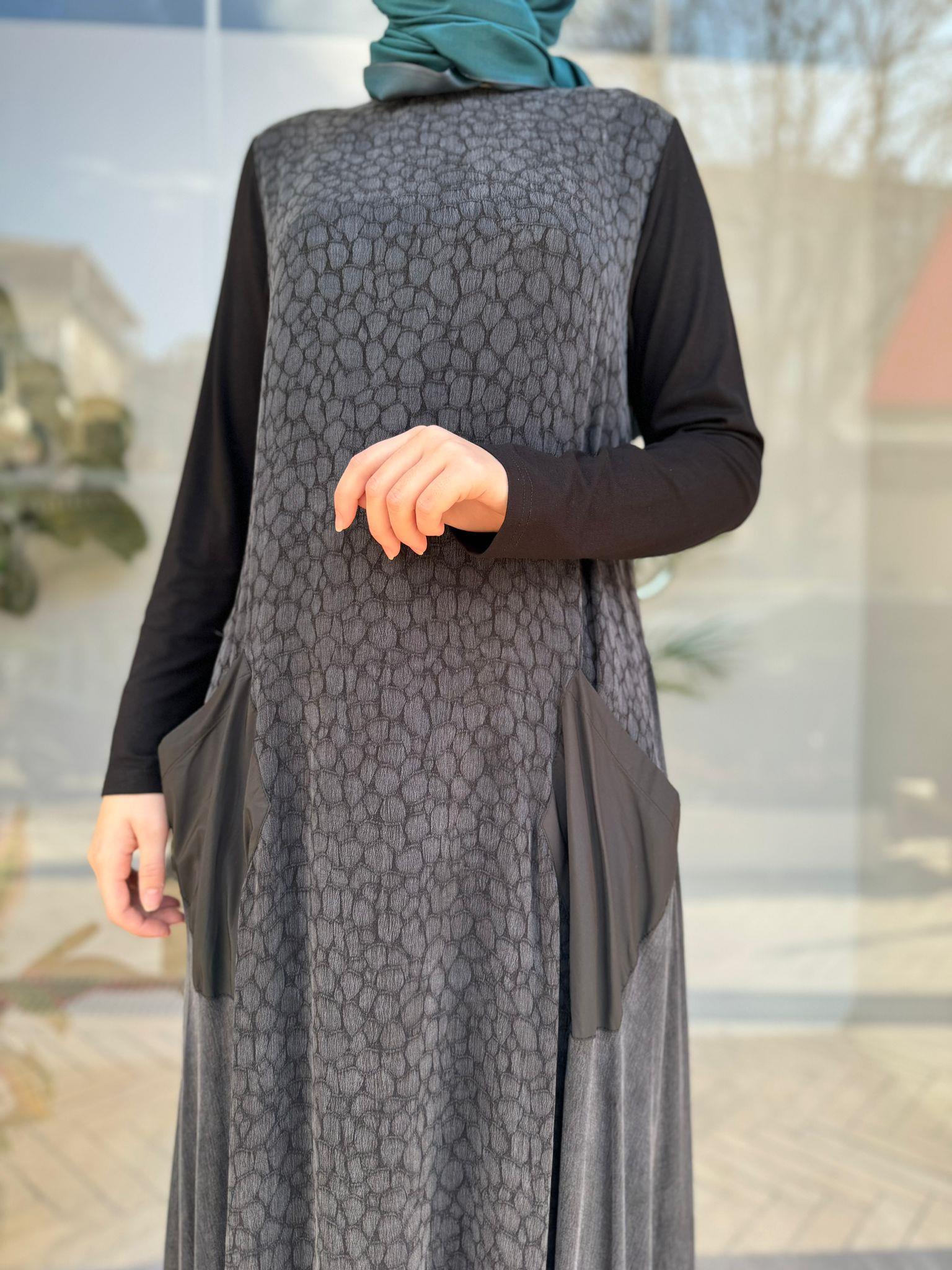 Almarwah Cepli Cupro Elbise Siyah 303680