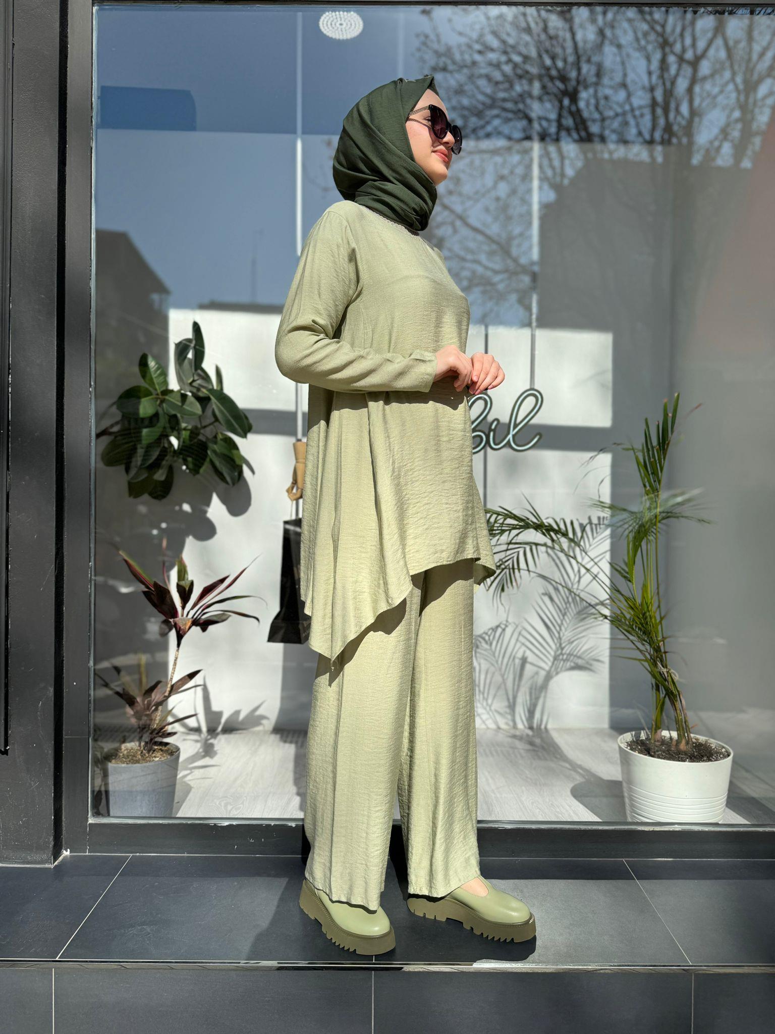 Almarwah Cepli Keten Takım Mint 202549