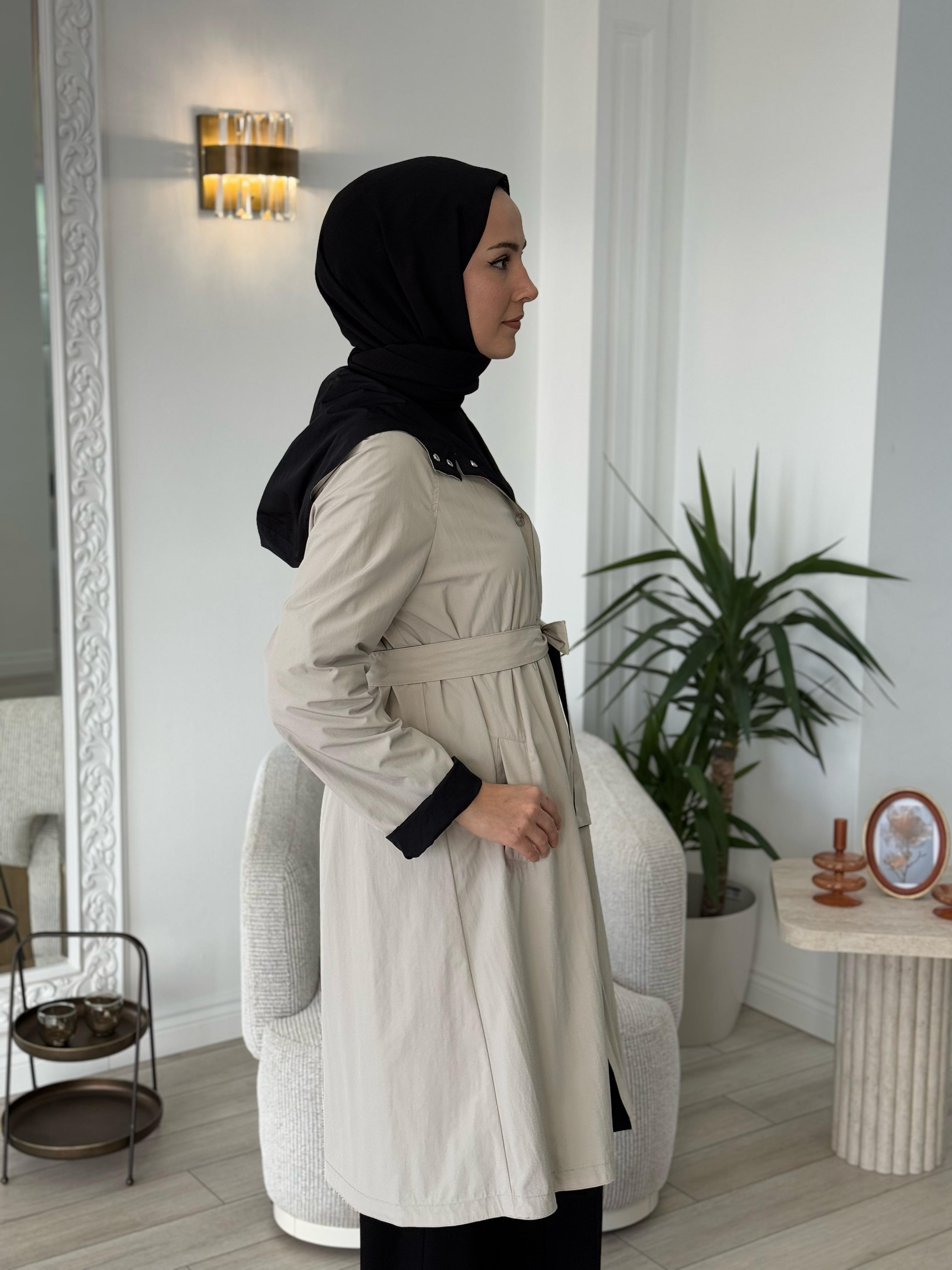 Almarwah Çift Taraflı Kap Siyah Bej 404928