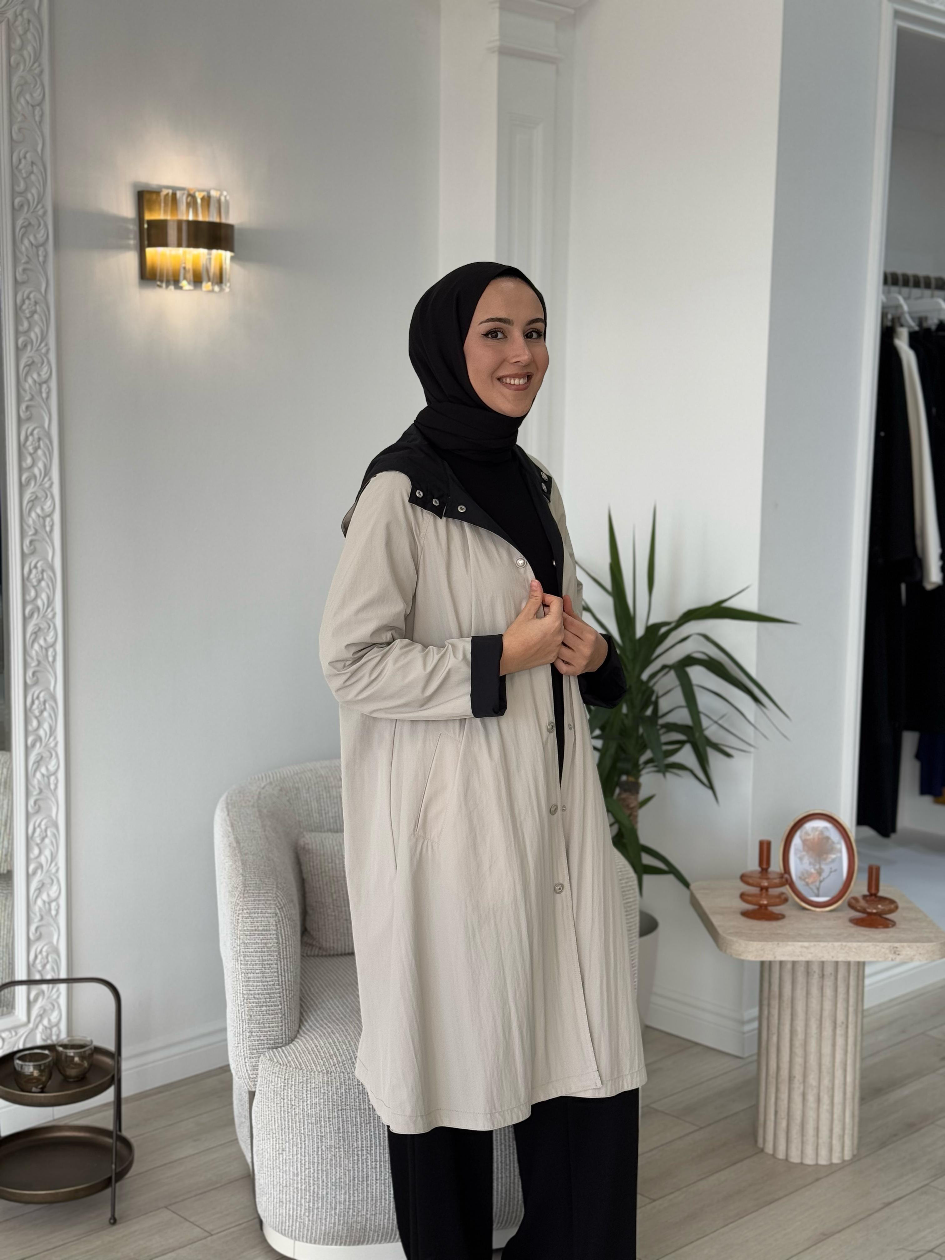 Almarwah Çift Taraflı Kap Siyah Bej 404928