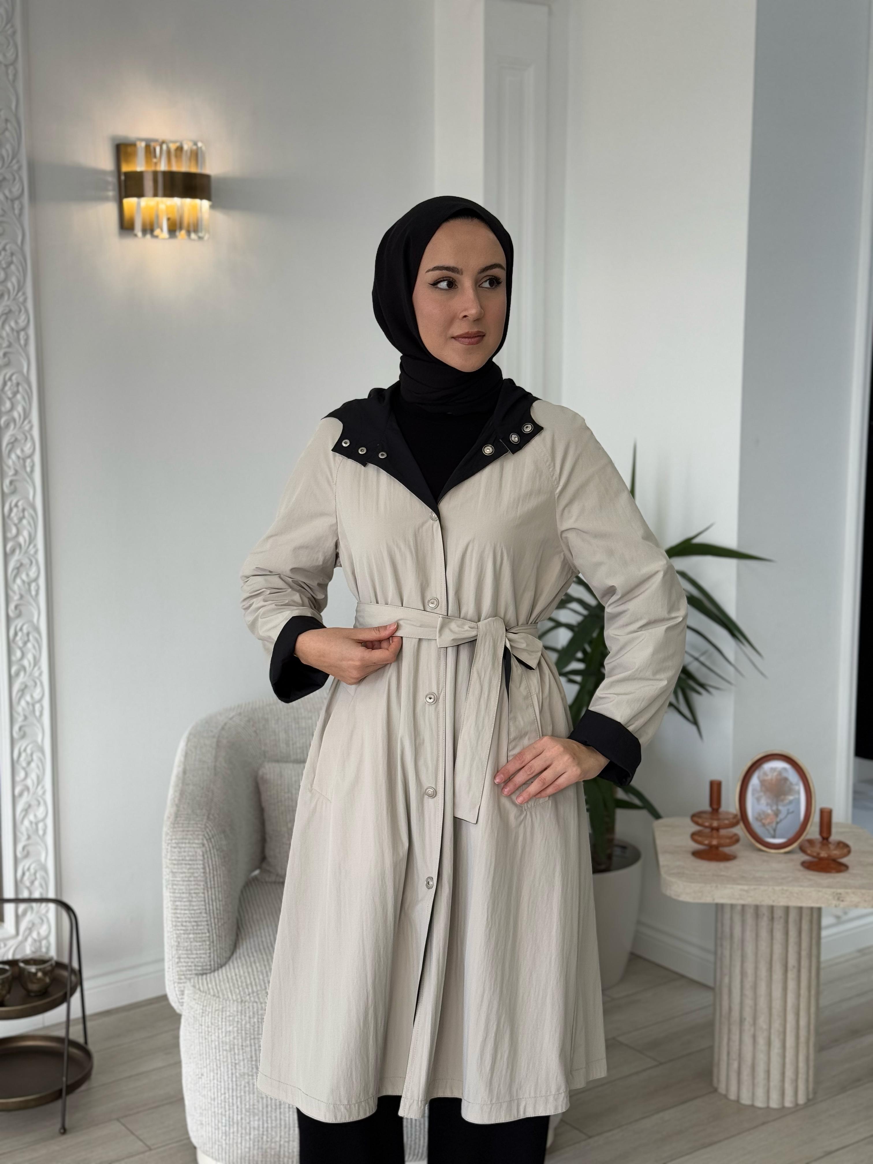 Almarwah Çift Taraflı Kap Siyah Bej 404928
