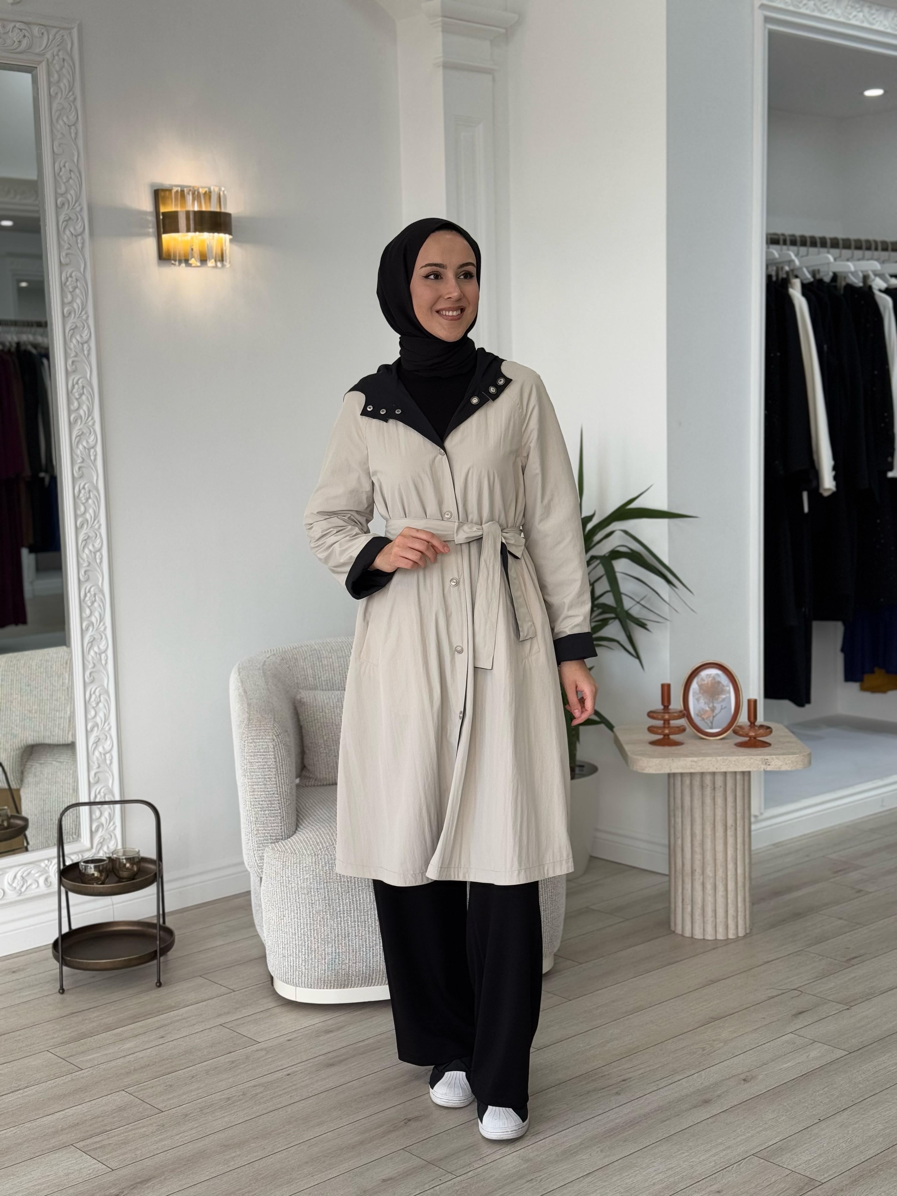 Almarwah Çift Taraflı Kap Siyah Bej 404928