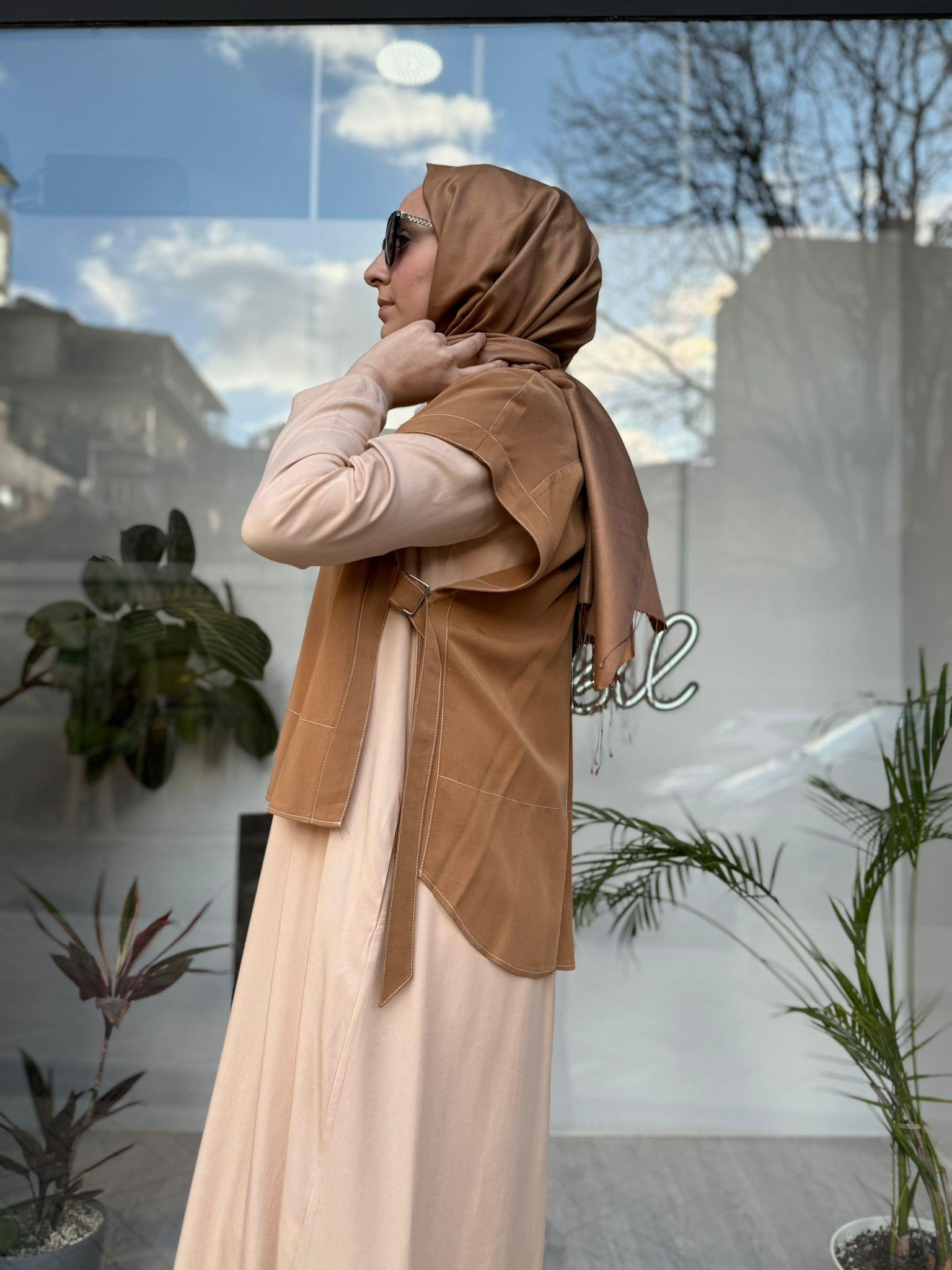 Almarwah Detaylı Elbise Camel 303725