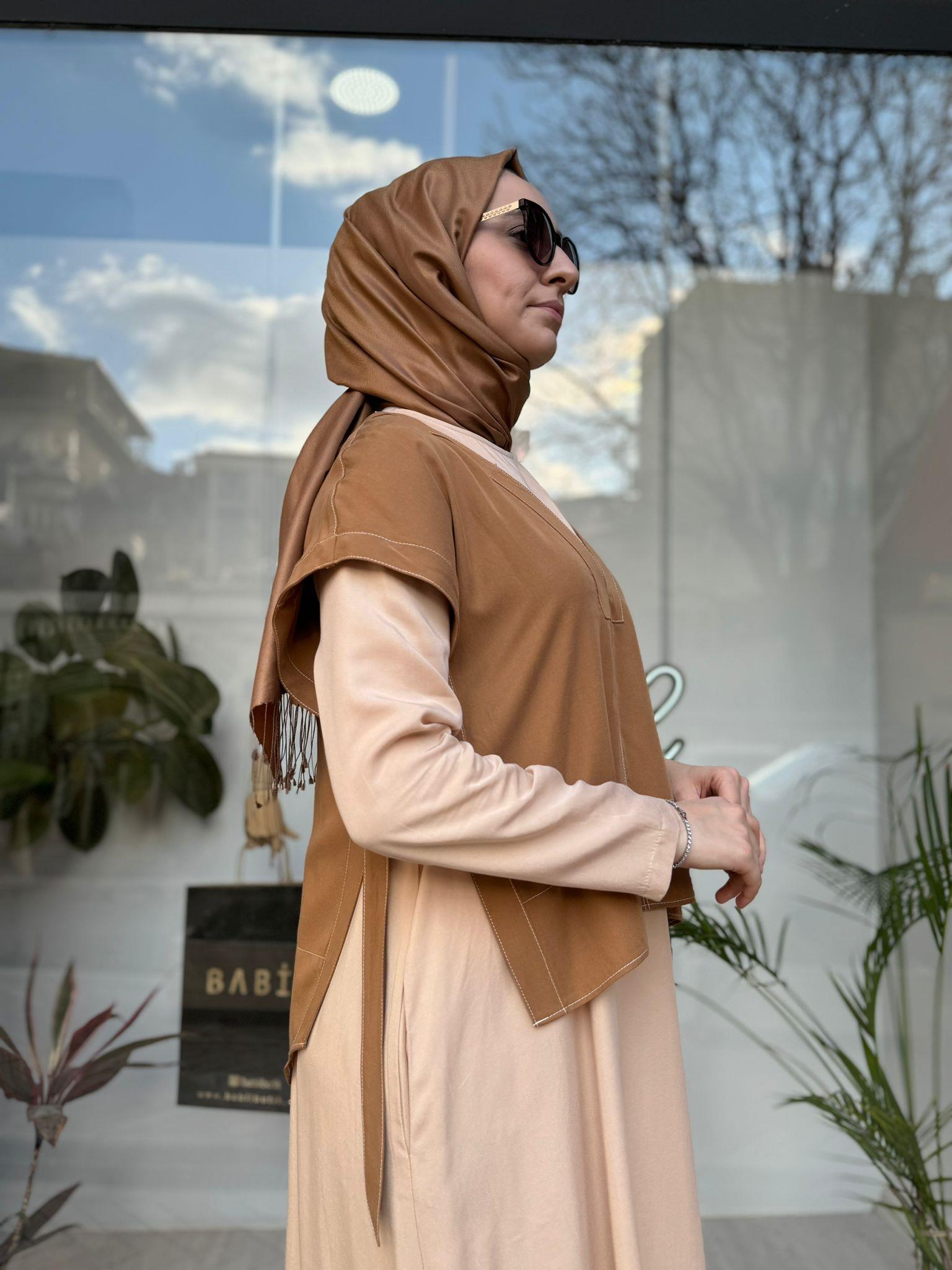 Almarwah Detaylı Elbise Camel 303725
