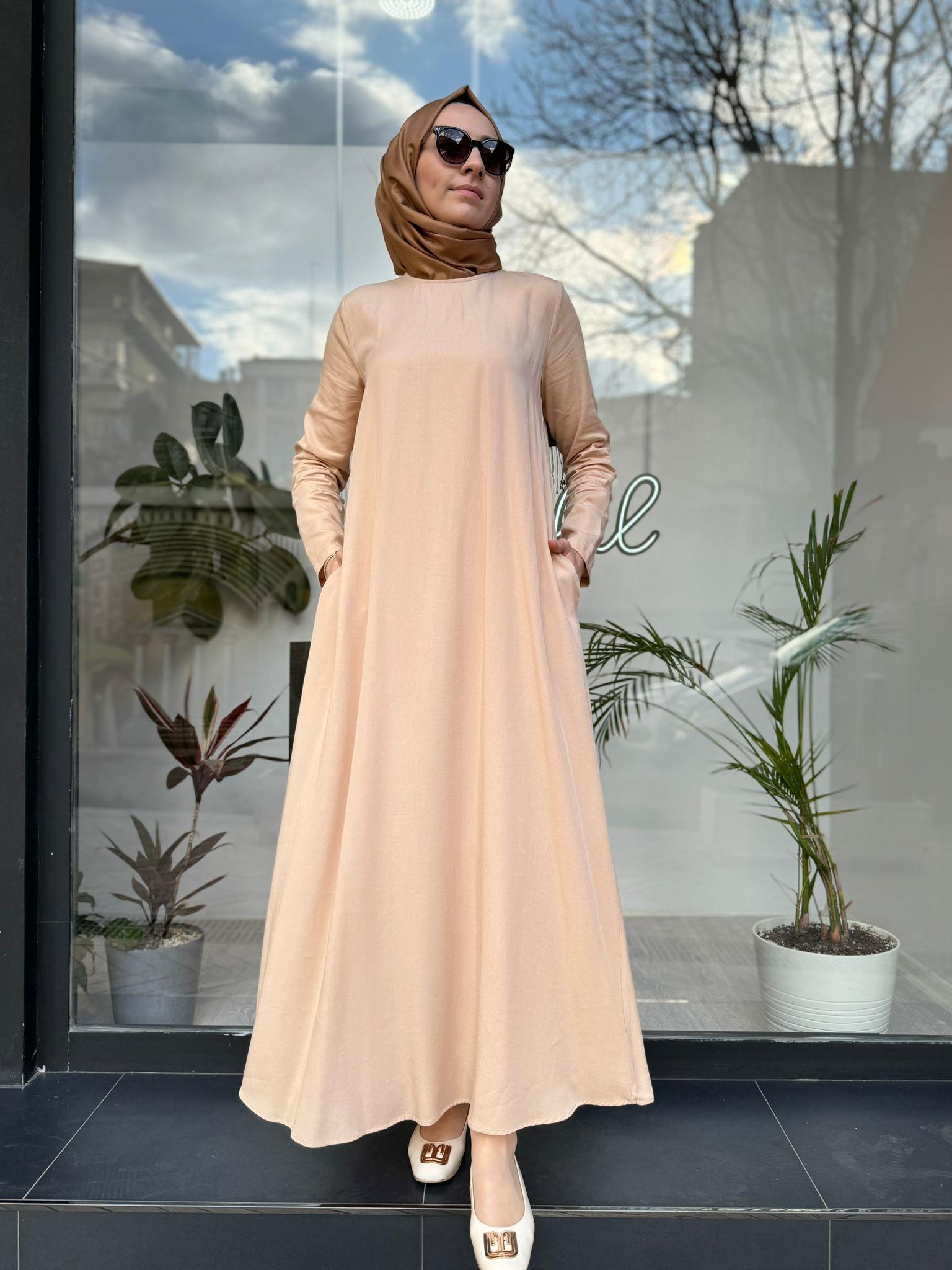 Almarwah Detaylı Elbise Camel 303725