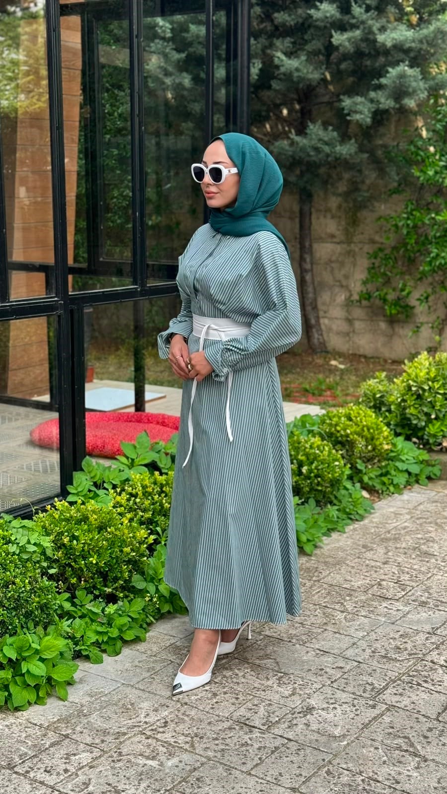 Almarwah Düz Çizgili Elbise 303909