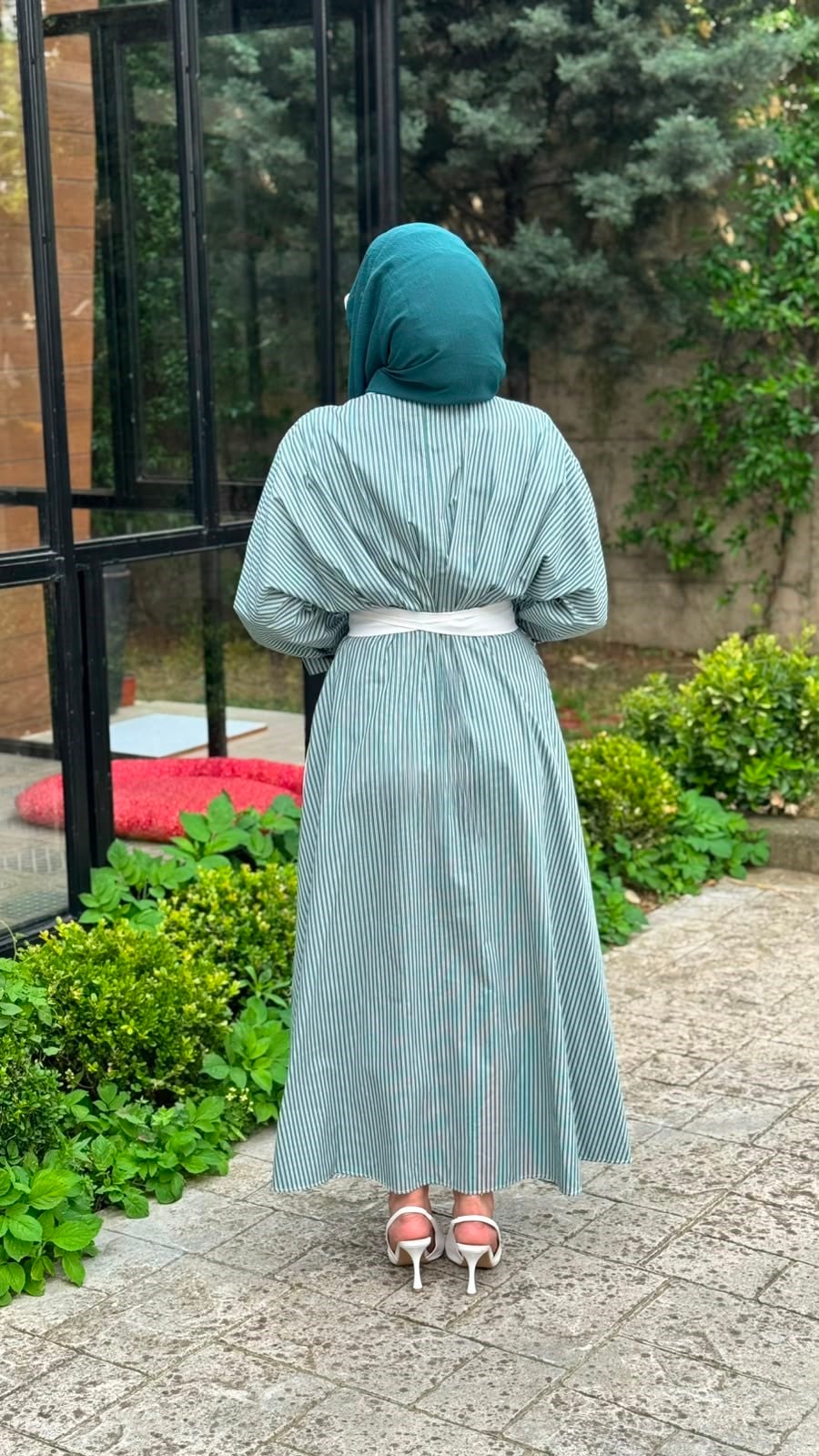 Almarwah Düz Çizgili Elbise 303909