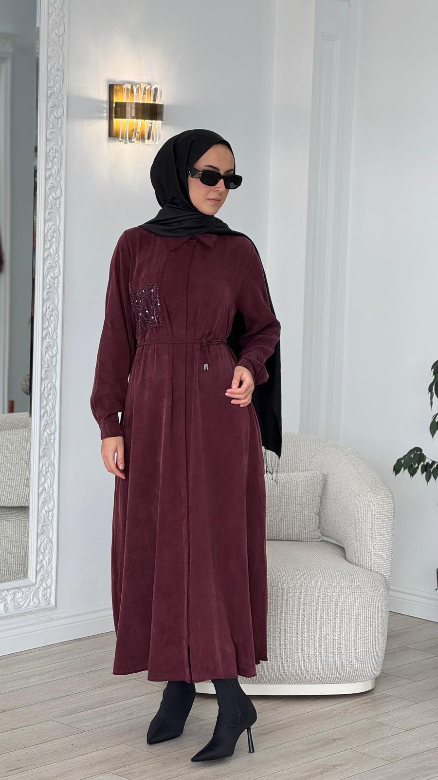 Almarwah Elbise Bordo 303885
