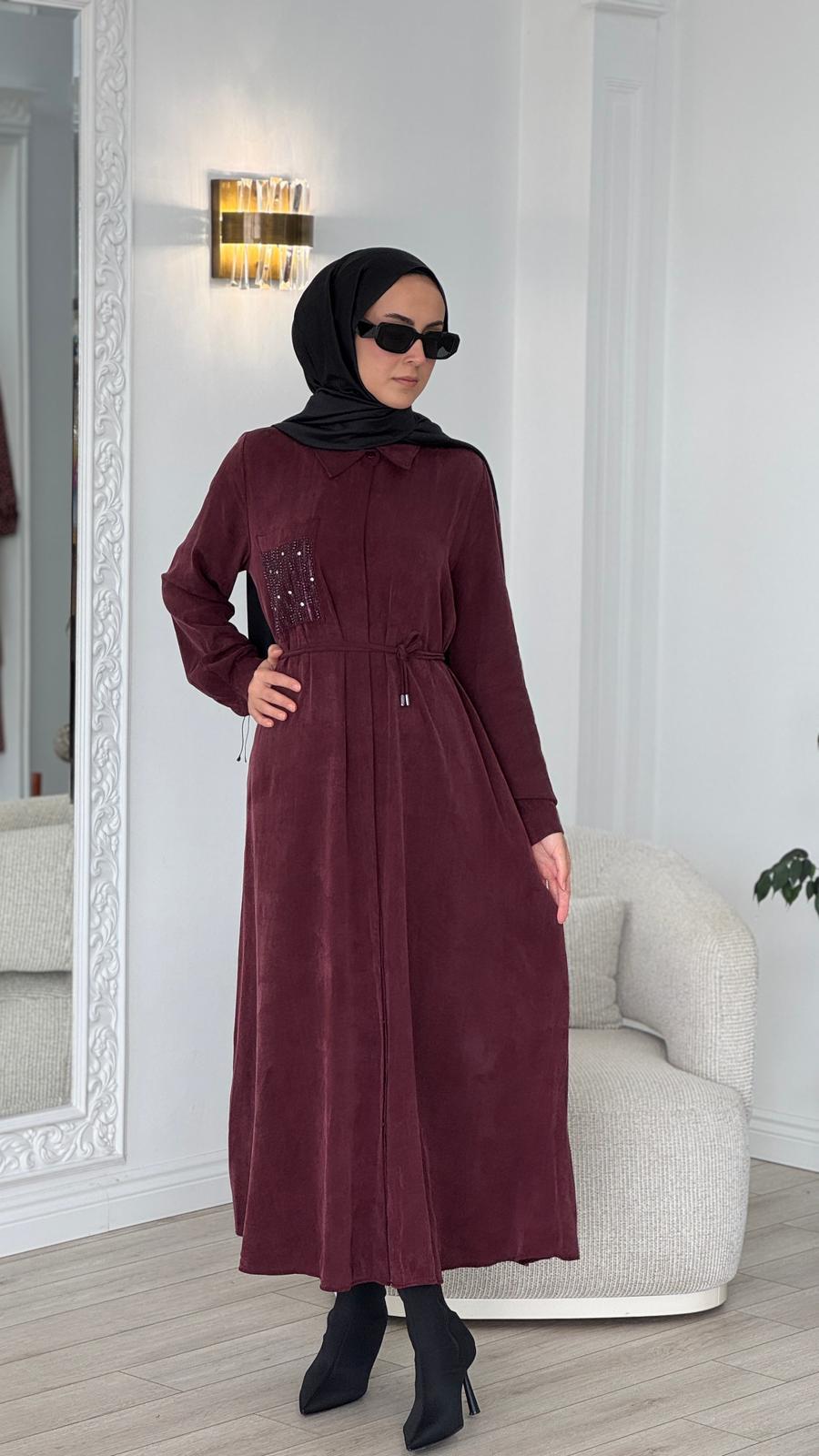 Almarwah Elbise Bordo 303885