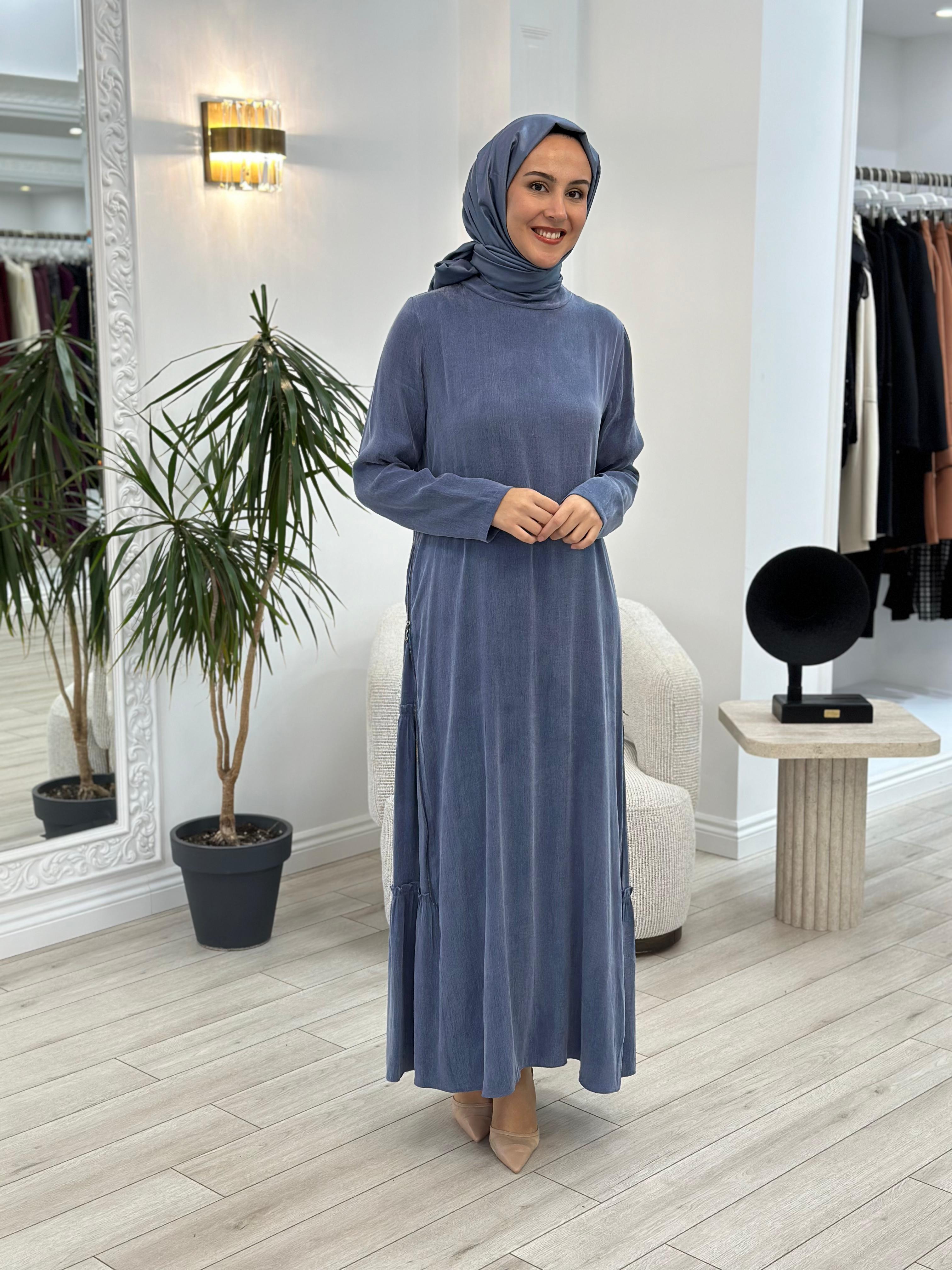 Almarwah Fermuar Detaylı Elbise 303765