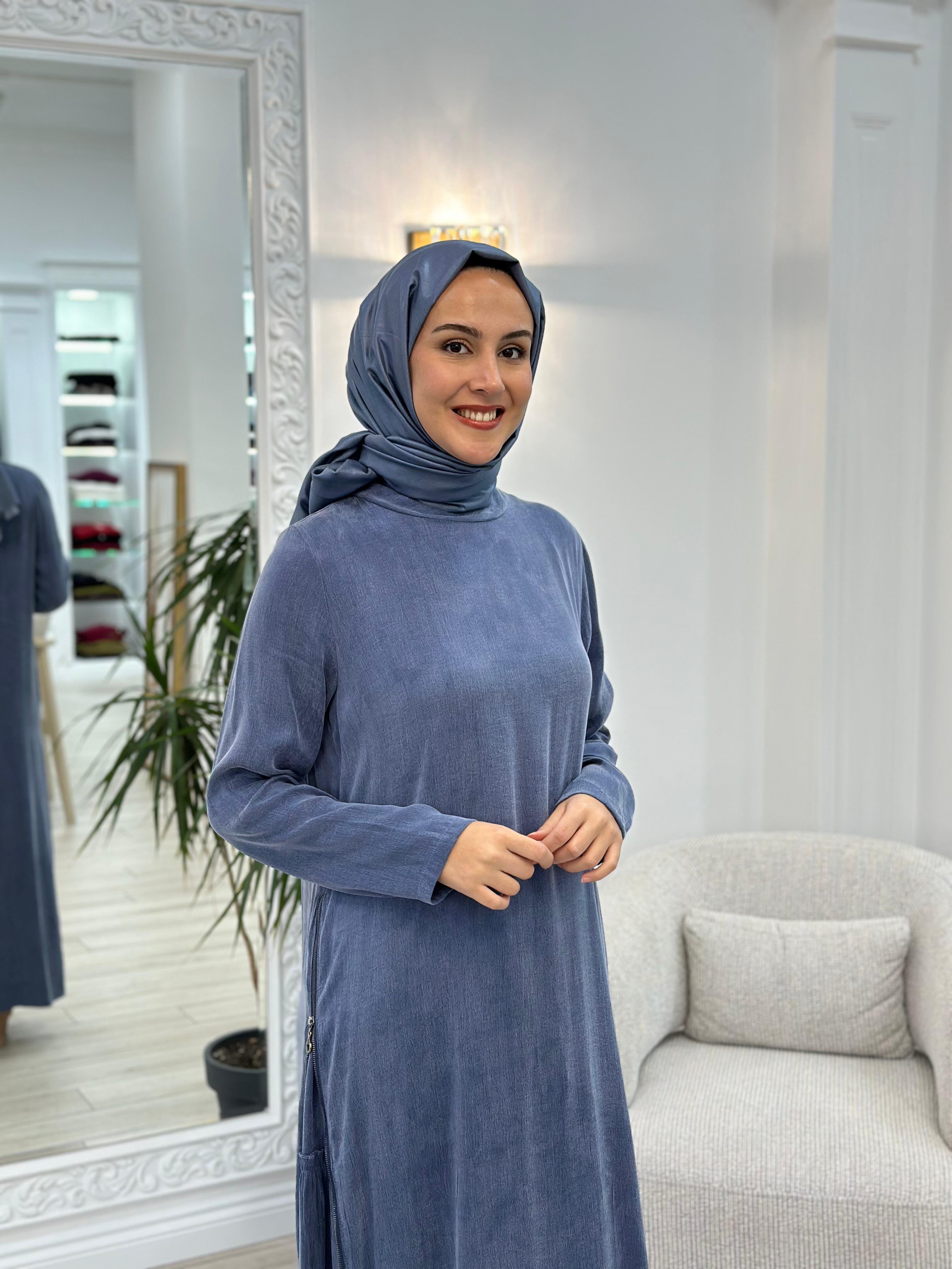 Almarwah Fermuar Detaylı Elbise 303765