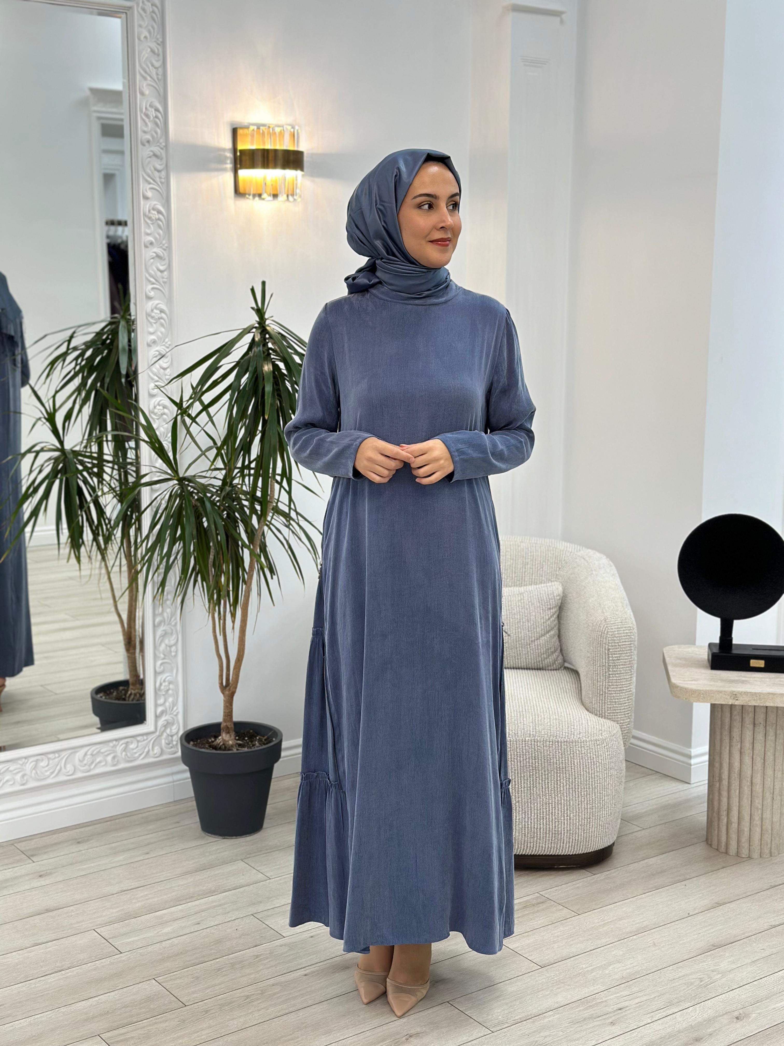 Almarwah Fermuar Detaylı Elbise 303765