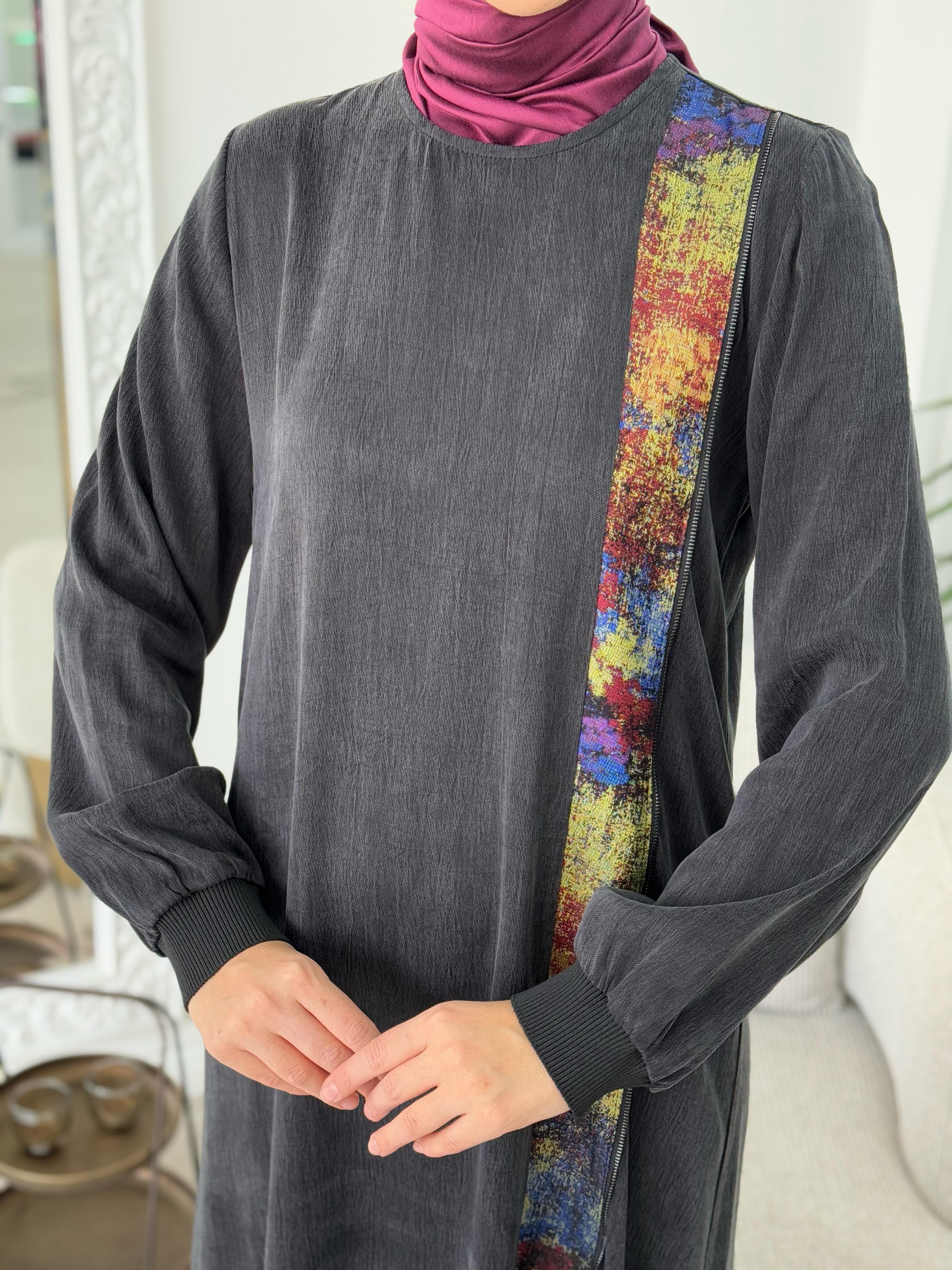 Almarwah Fermuar Detaylı Elbise 303807