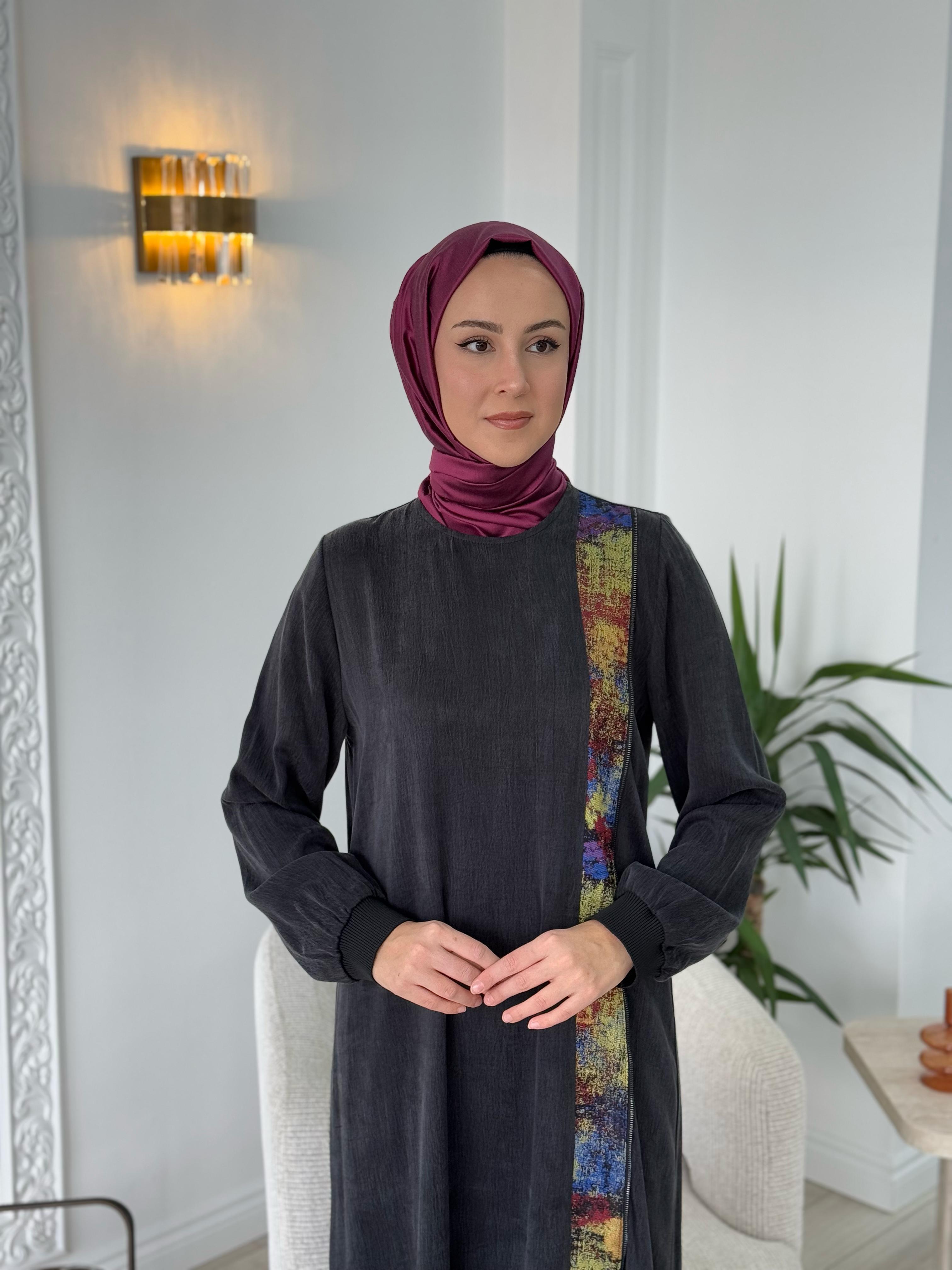 Almarwah Fermuar Detaylı Elbise 303807
