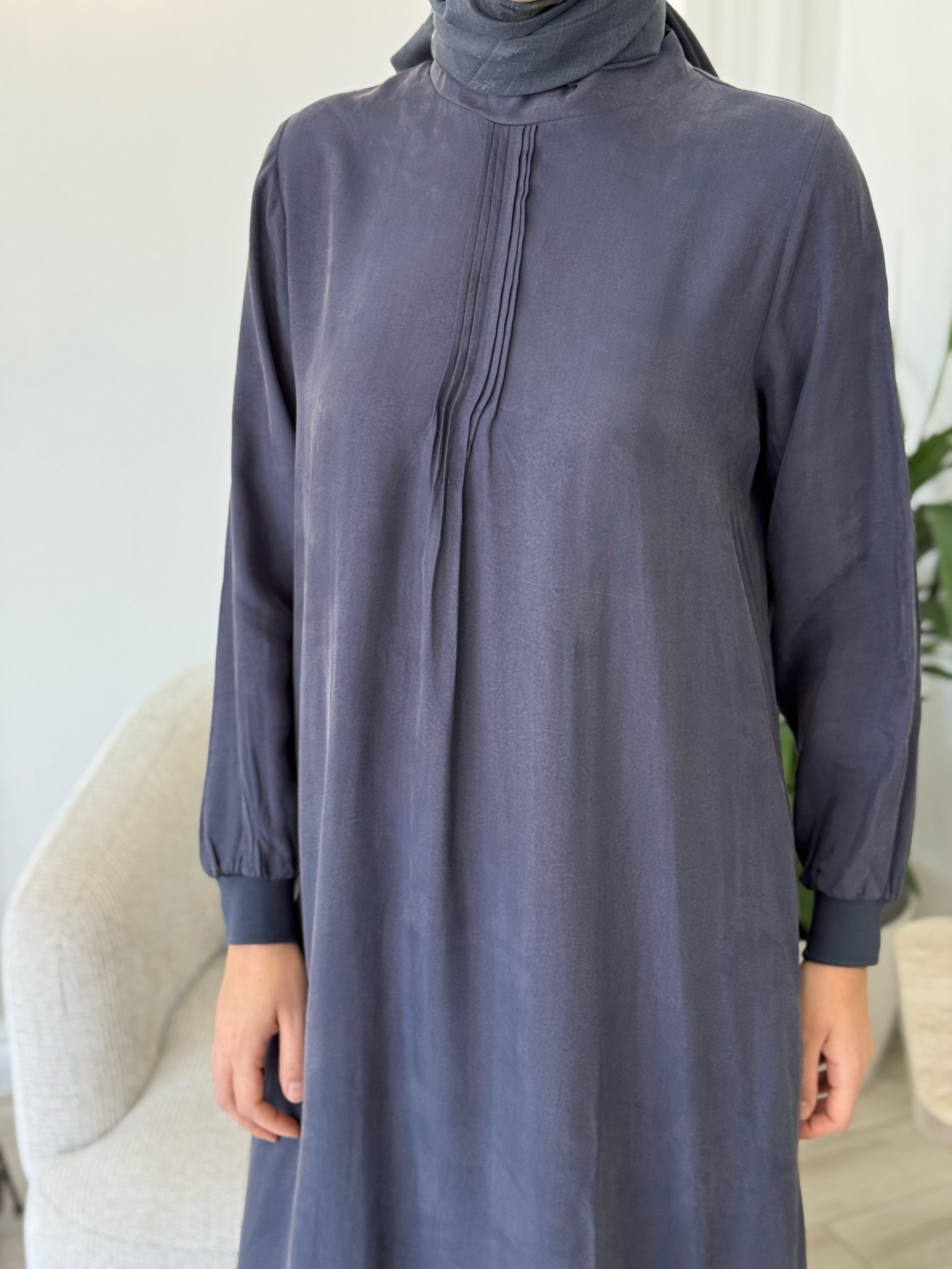 Almarwah Fermuar Detaylı Elbise Lacivert 303809