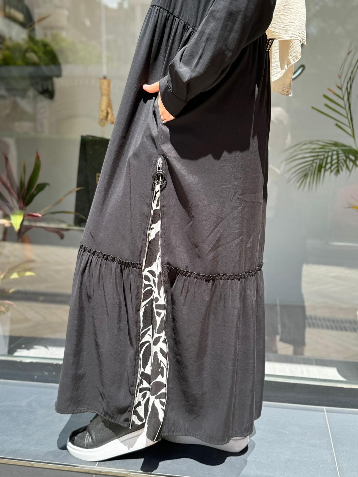 Almarwah Fermuarlı Elbise Siyah 303743