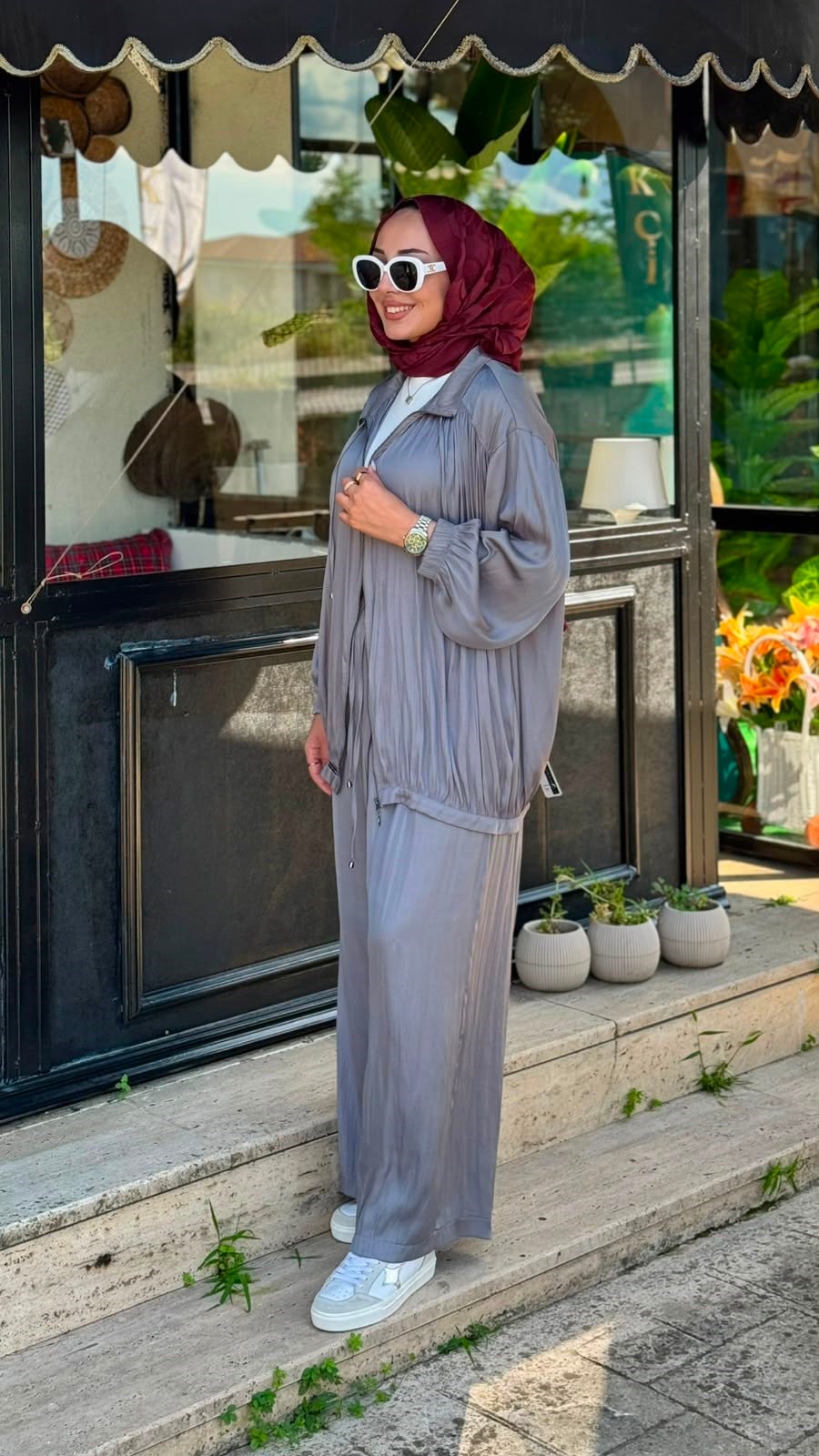 Almarwah Fermuarlı Şalvarlı Takım 202973