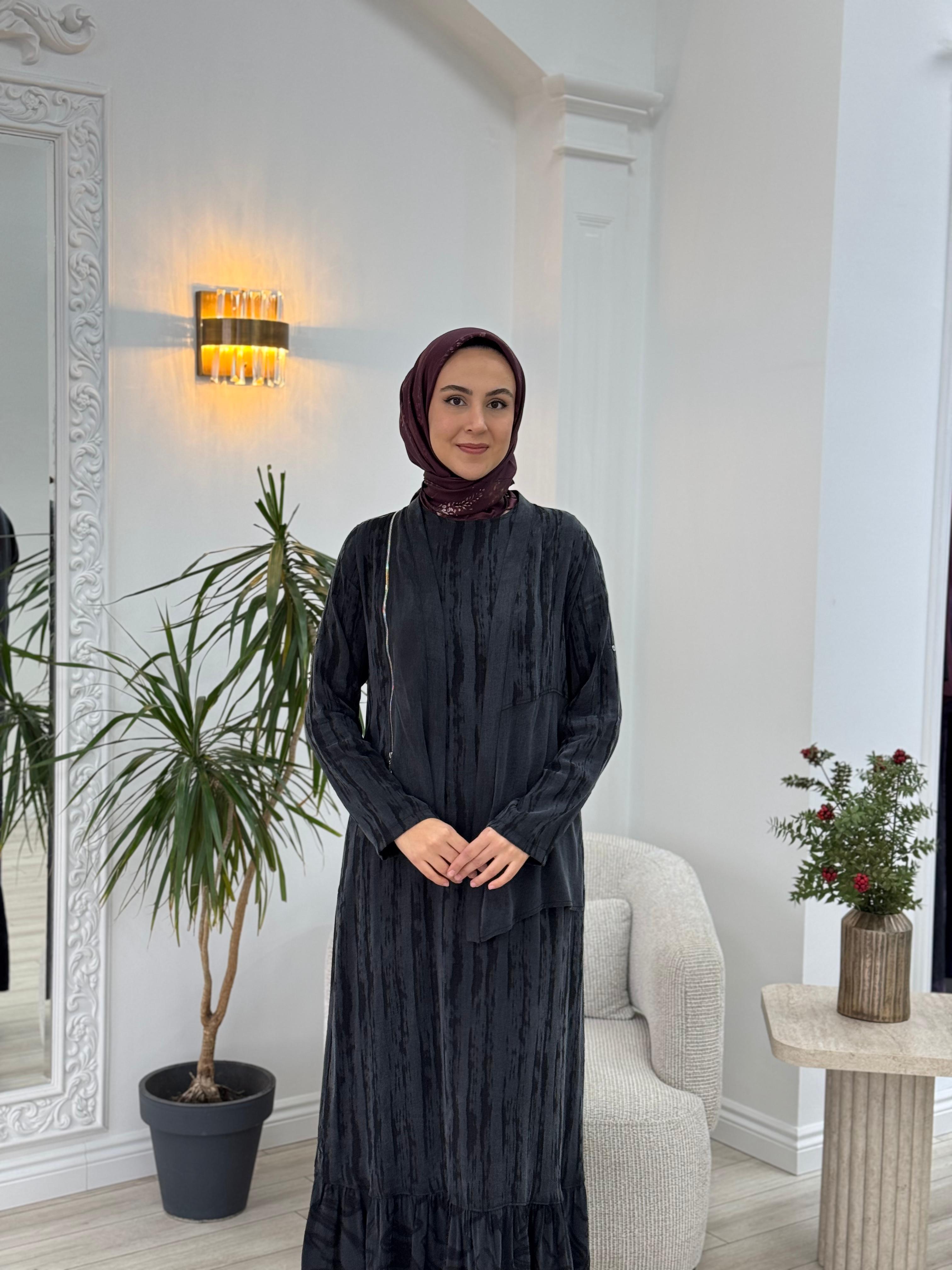 Almarwah İkili Cupra Elbise Siyah 202644