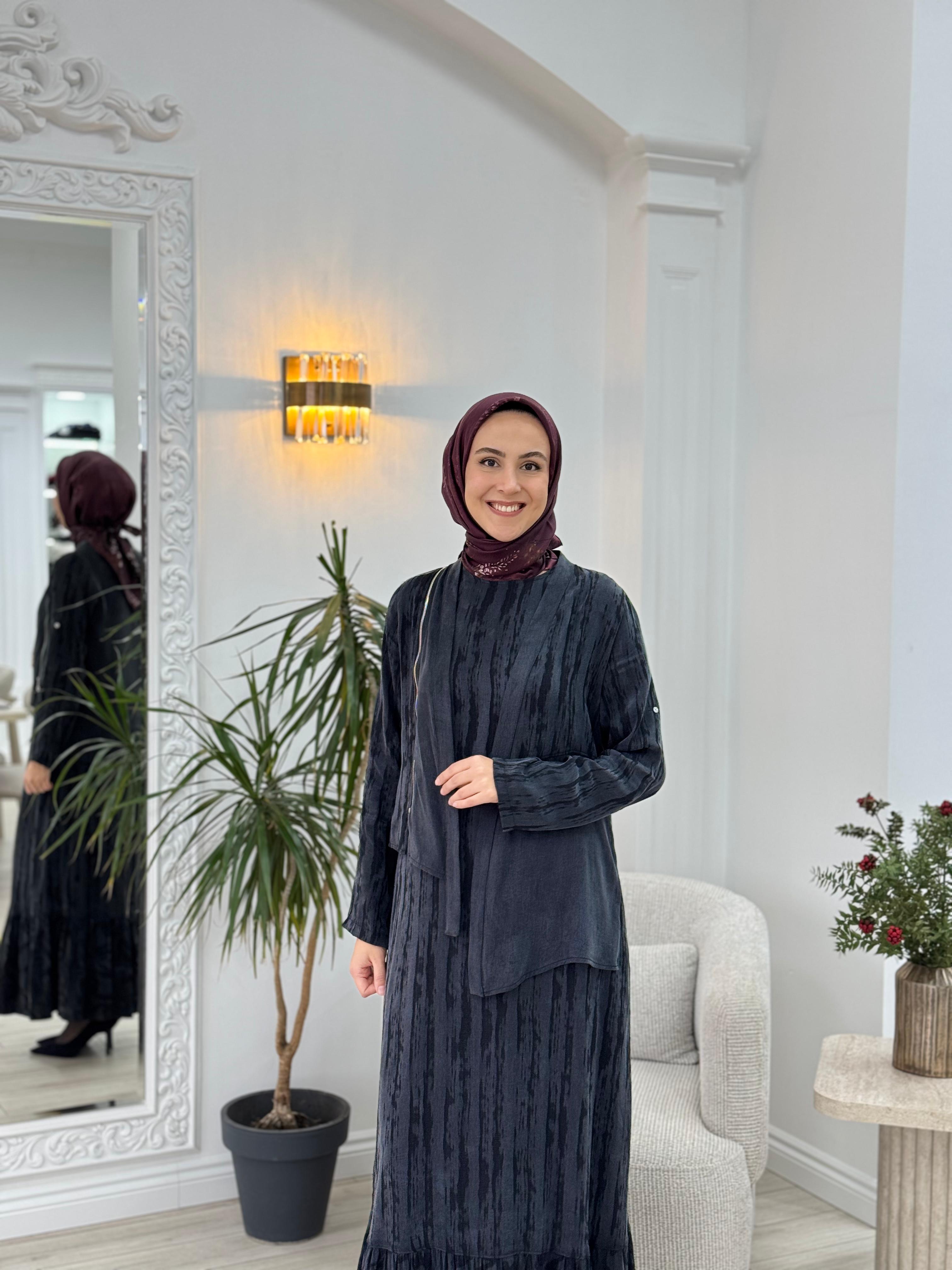 Almarwah İkili Cupra Elbise Siyah 202644