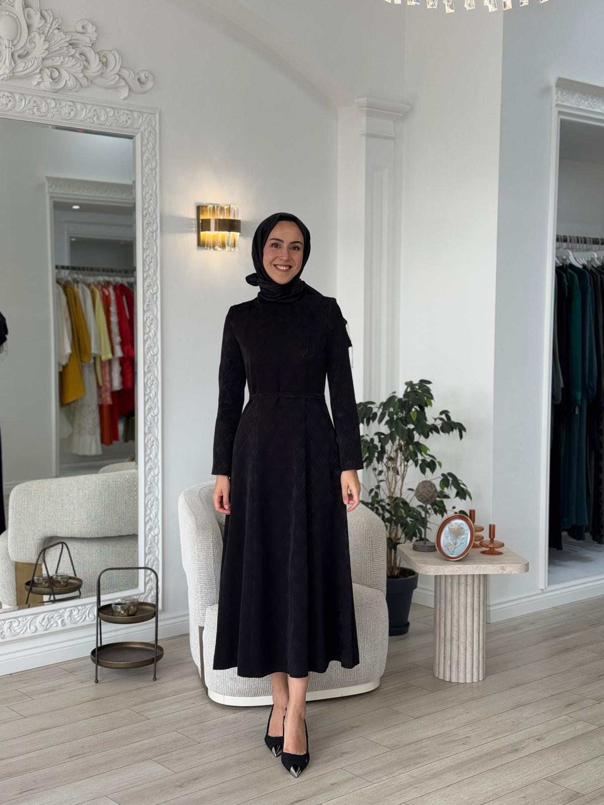 Almarwah İpek Elbise Siyah 90476