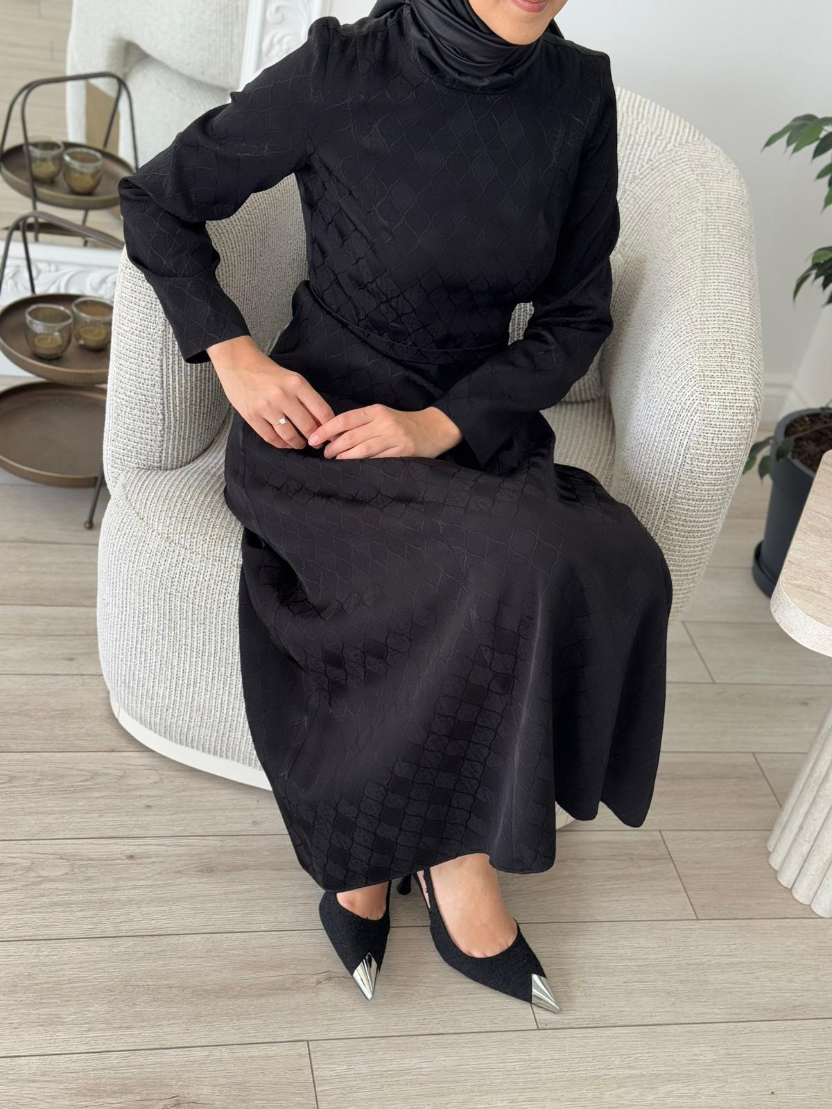 Almarwah İpek Elbise Siyah 90476