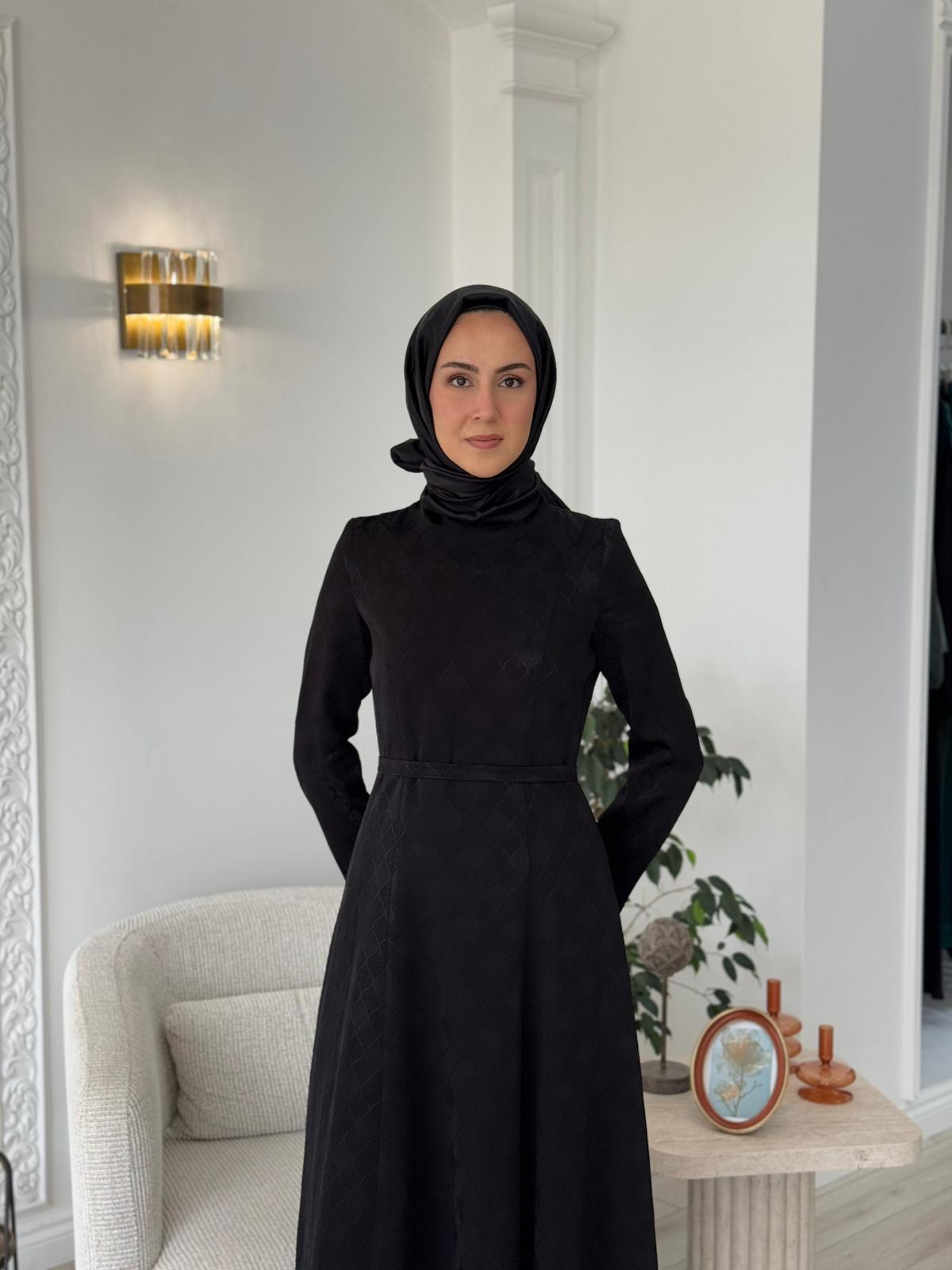 Almarwah İpek Elbise Siyah 90476