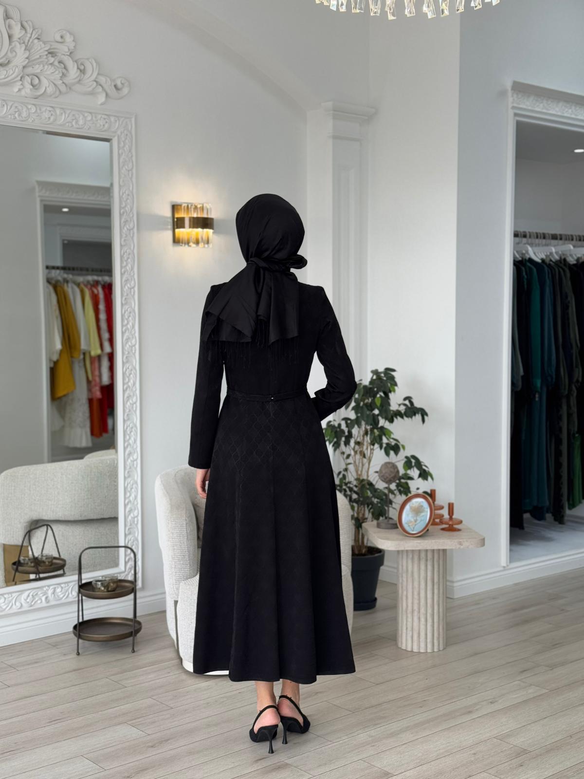 Almarwah İpek Elbise Siyah 90476