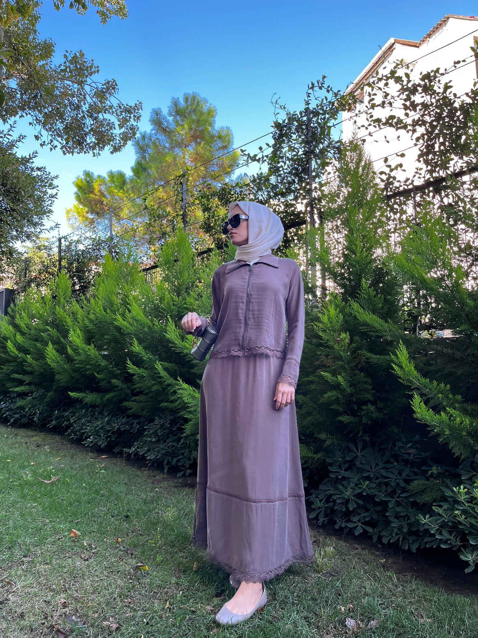 Almarwah İşlemeli Takım Kahverengi 202664
