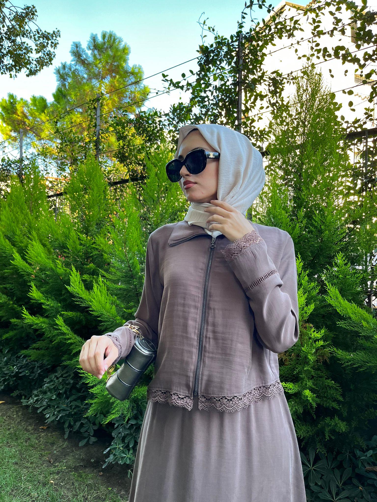 Almarwah İşlemeli Takım Kahverengi 202664