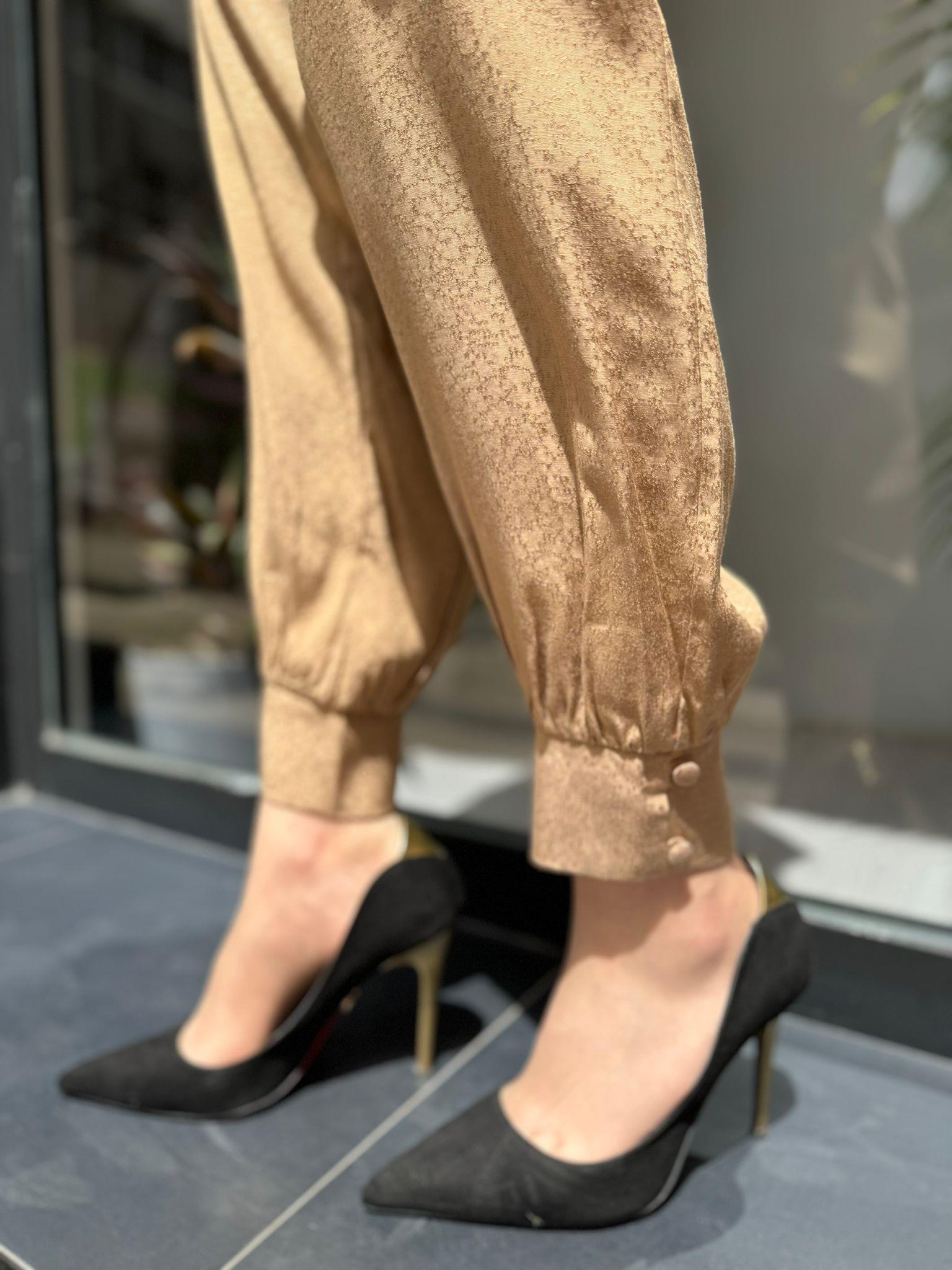 Almarwah Jakarlı Pantolon Takım Camel 202558