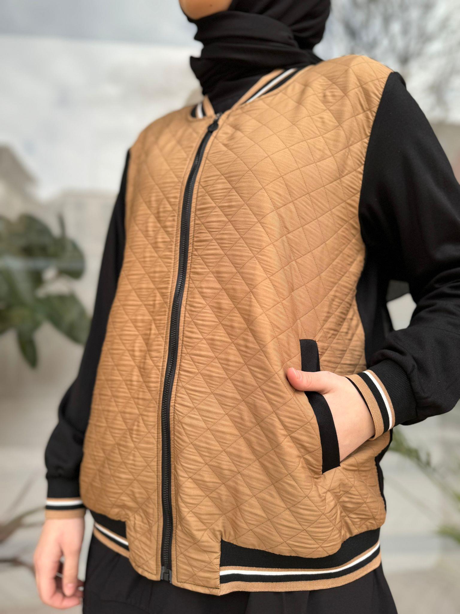 Almarwah Kapitone Ceketli Takım Camel 202502