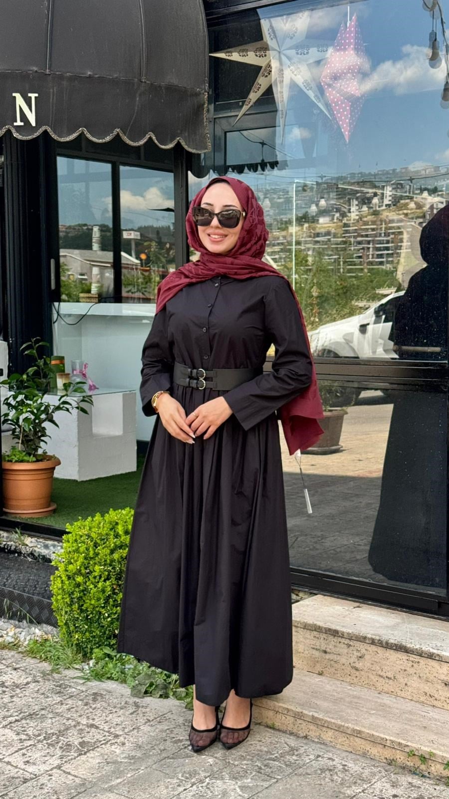 Almarwah Kemerli Gömlek Elbise 303898