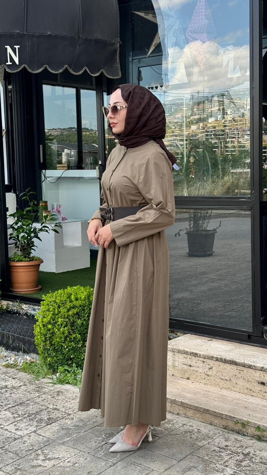 Almarwah Kemerli Gömlek Elbise 303898