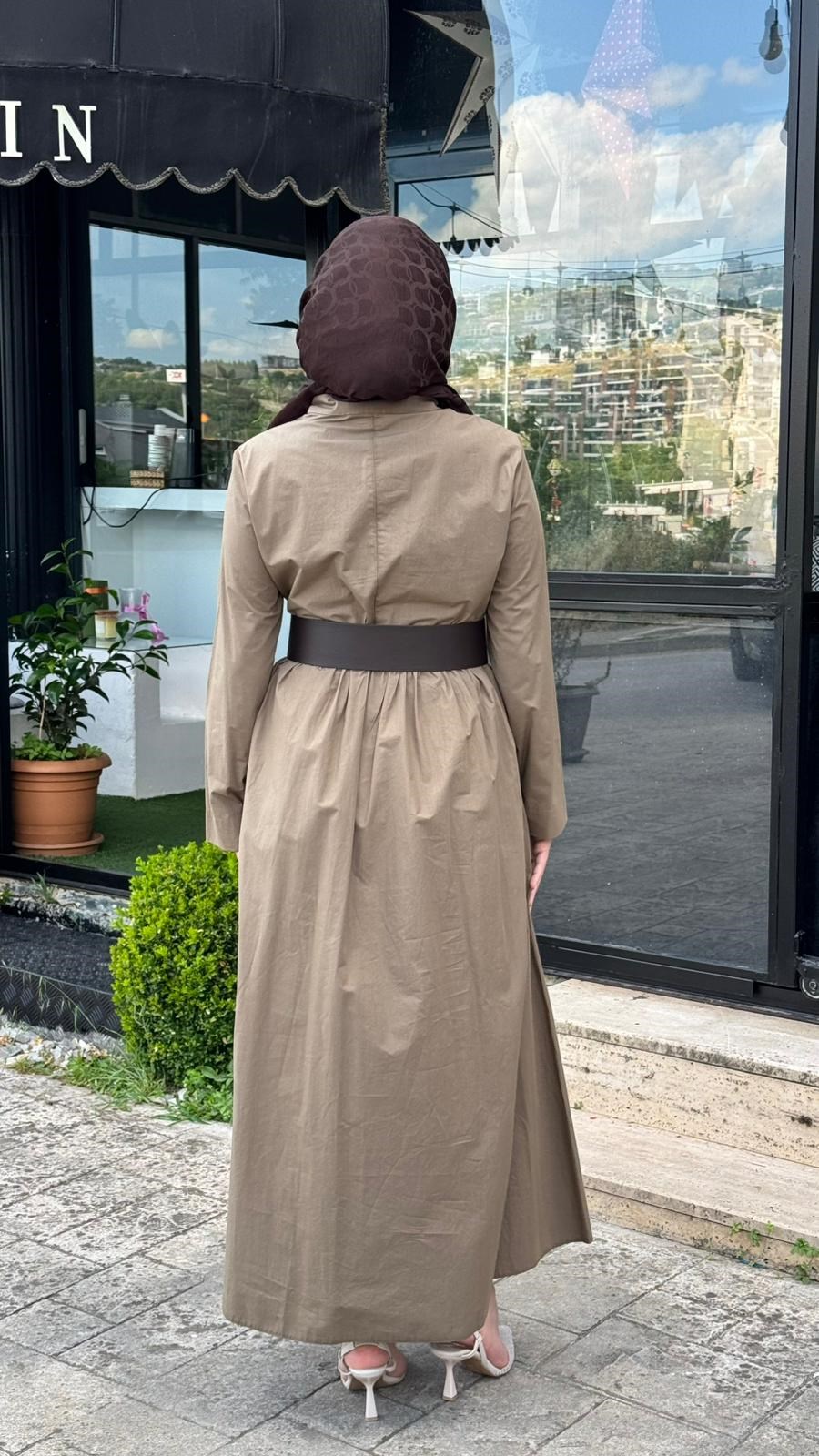 Almarwah Kemerli Gömlek Elbise 303898