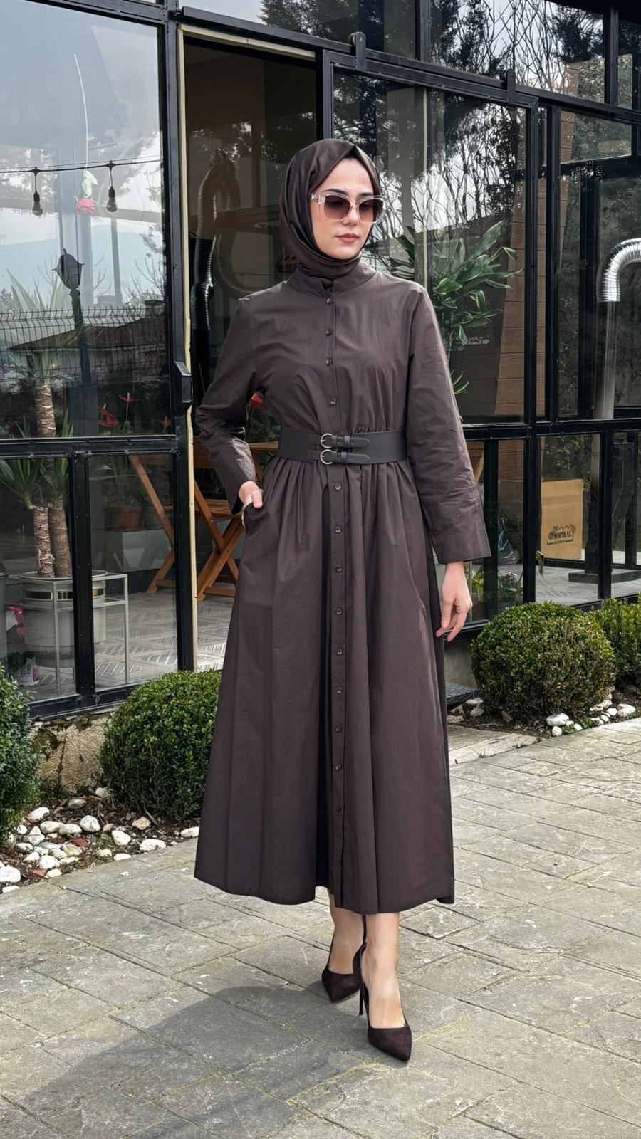 Almarwah Kemerli Gömlek Elbise 303898