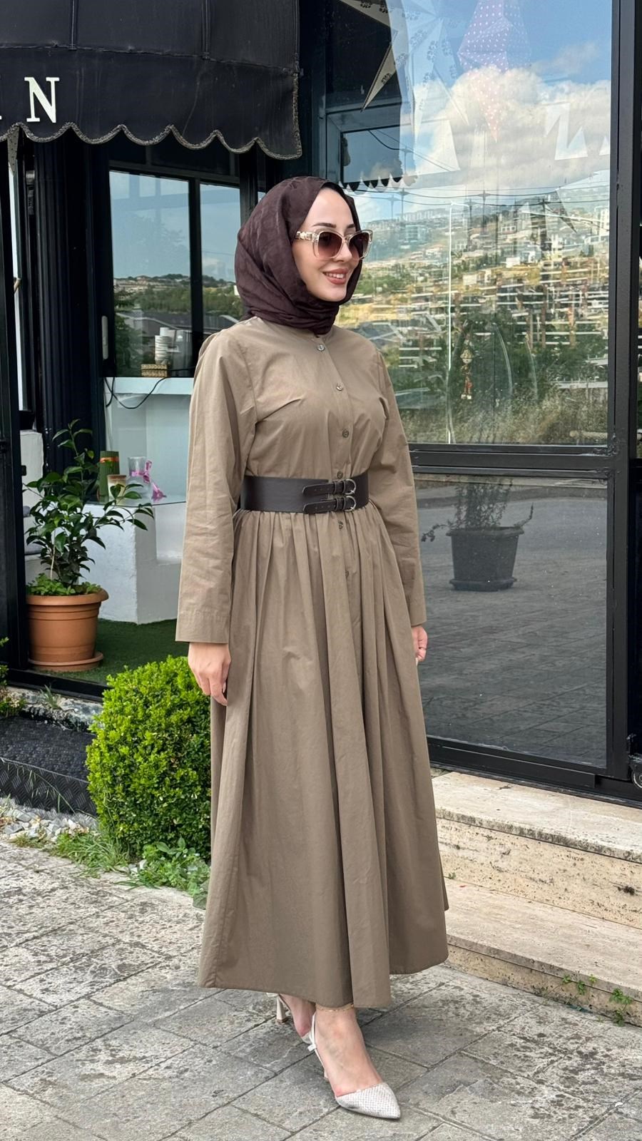 Almarwah Kemerli Gömlek Elbise 303898