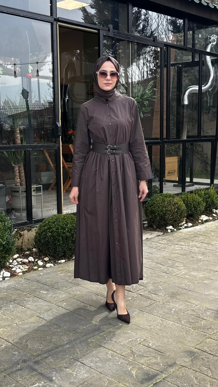 Almarwah Kemerli Gömlek Elbise 303898