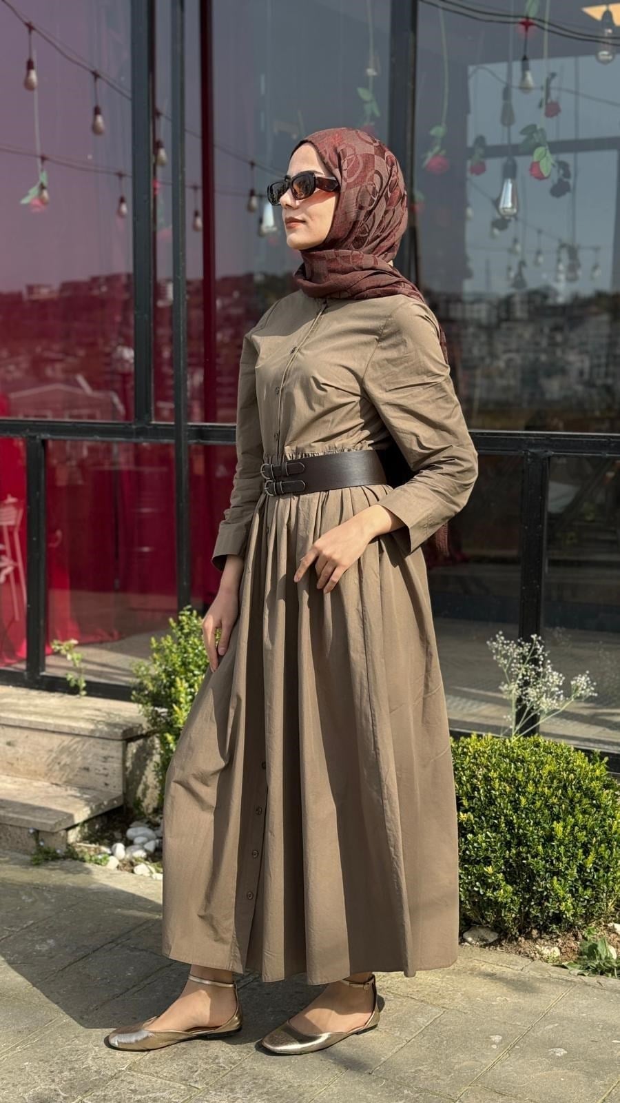 Almarwah Kemerli Gömlek Elbise 303898