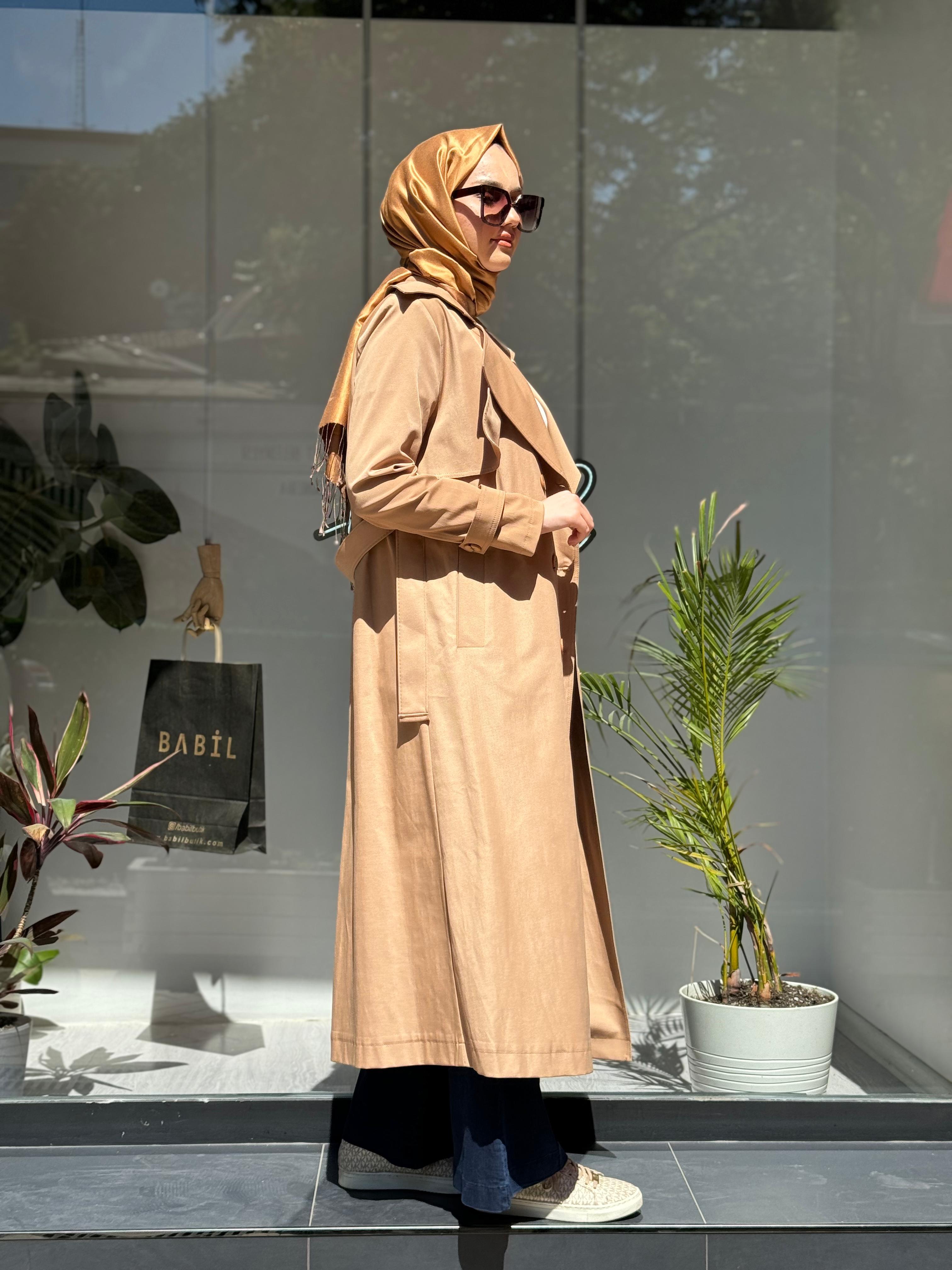 Almarwah Kemerli Trenç Camel 404821