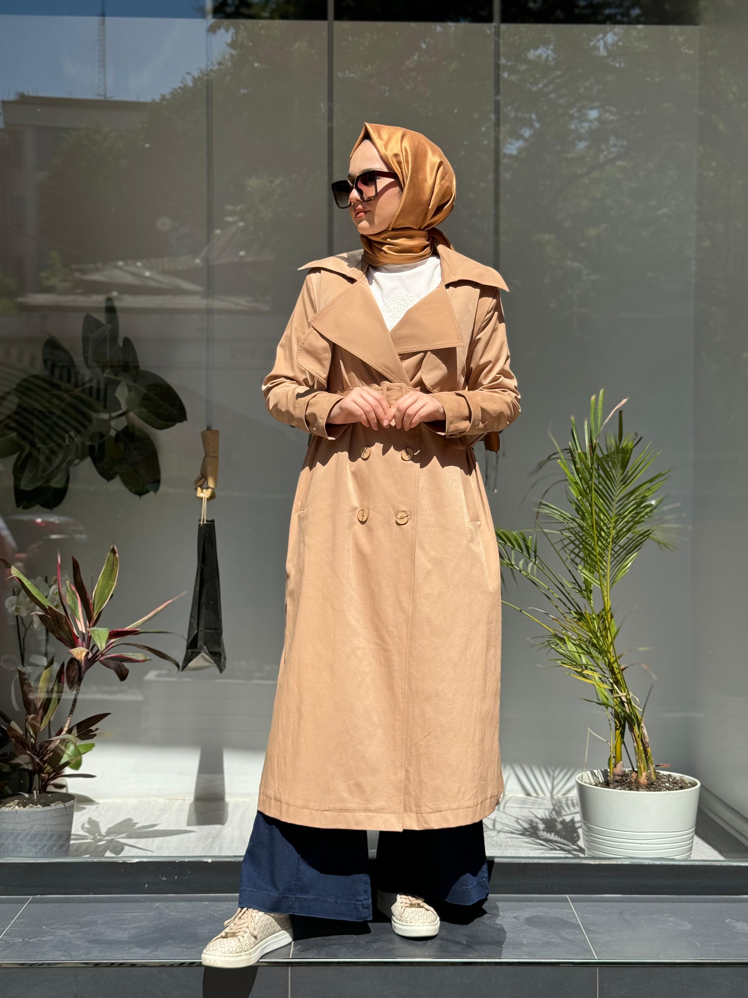 Almarwah Kemerli Trenç Camel 404821