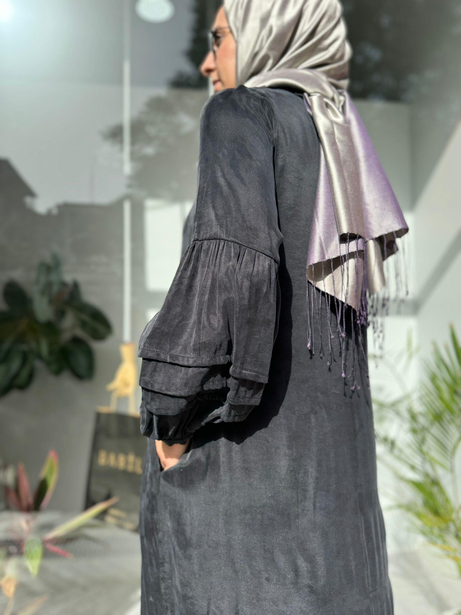 Almarwah Kol Detay Basic Elbise Siyah 303755