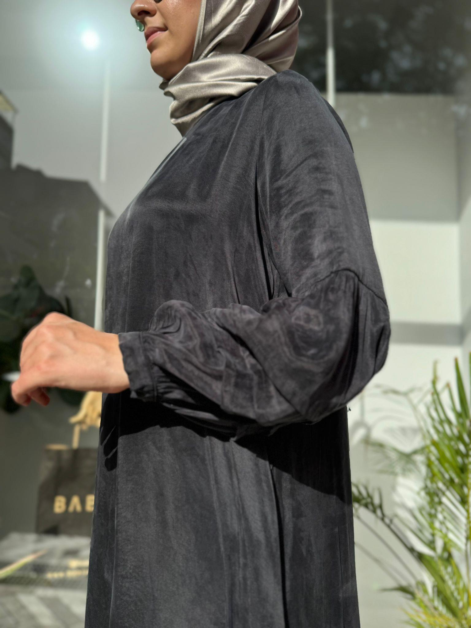 Almarwah Kol Detay Basic Elbise Siyah 303755
