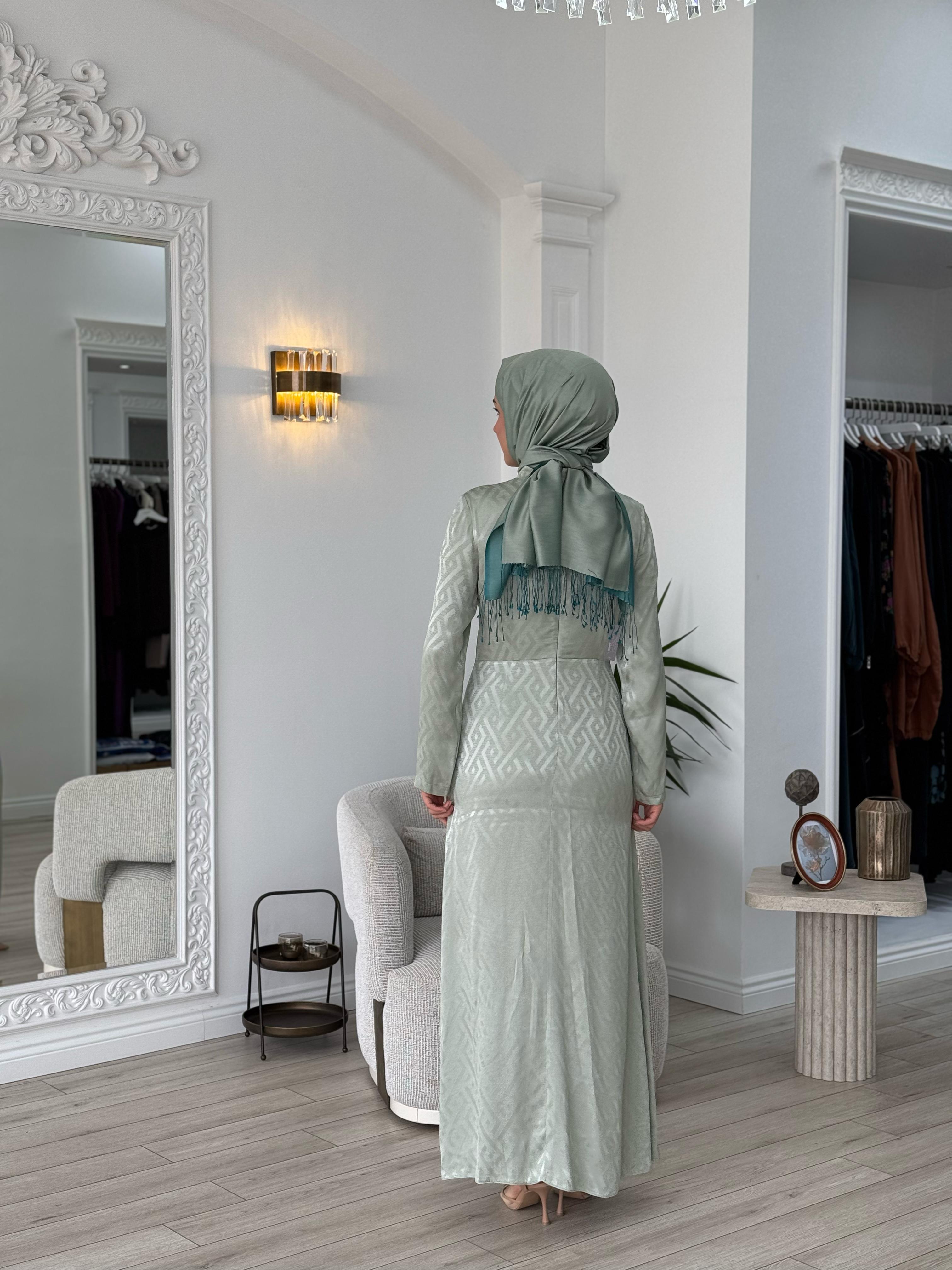 Almarwah Kruvaze Elbise Mint 90496