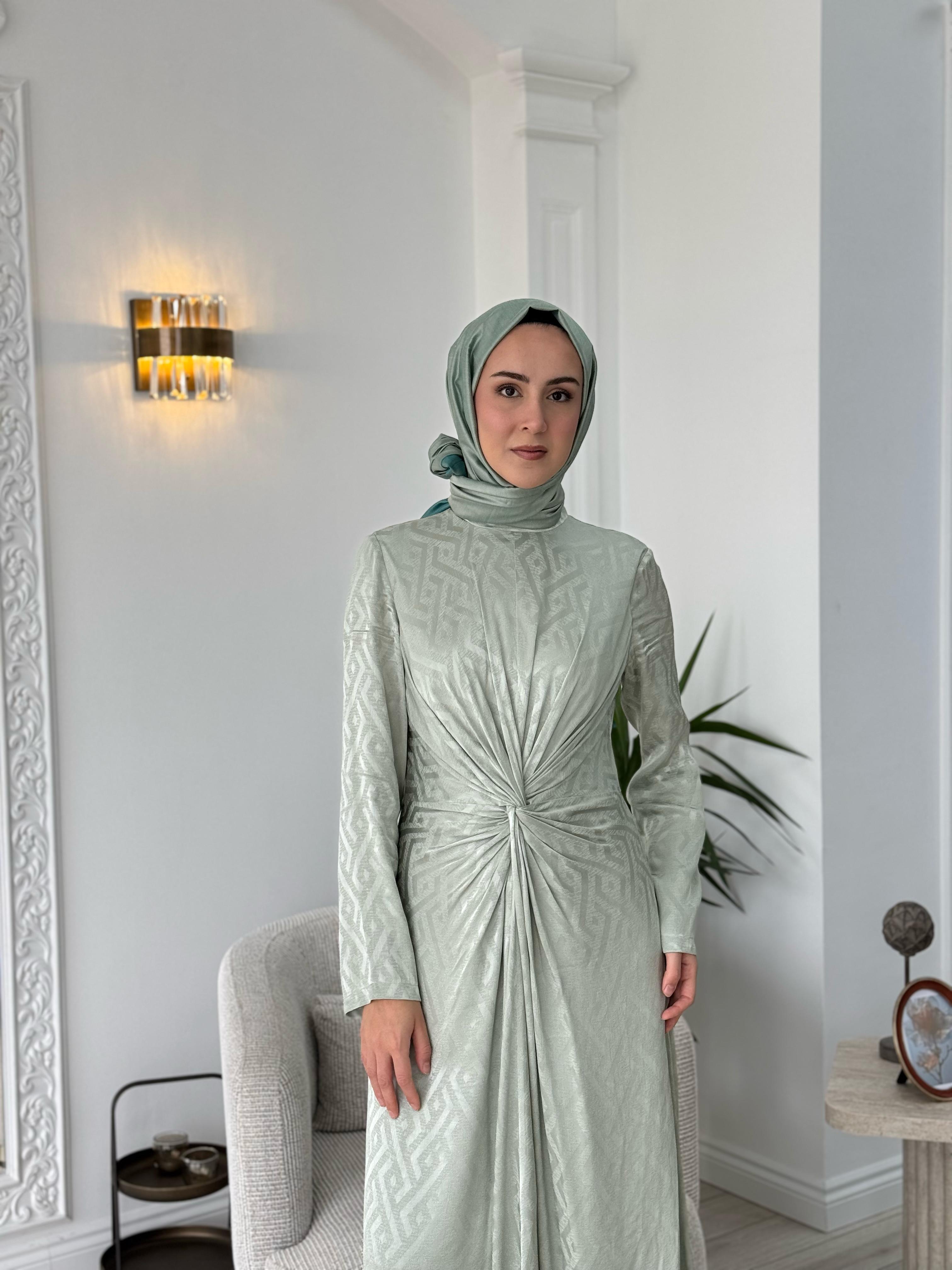 Almarwah Kruvaze Elbise Mint 90496